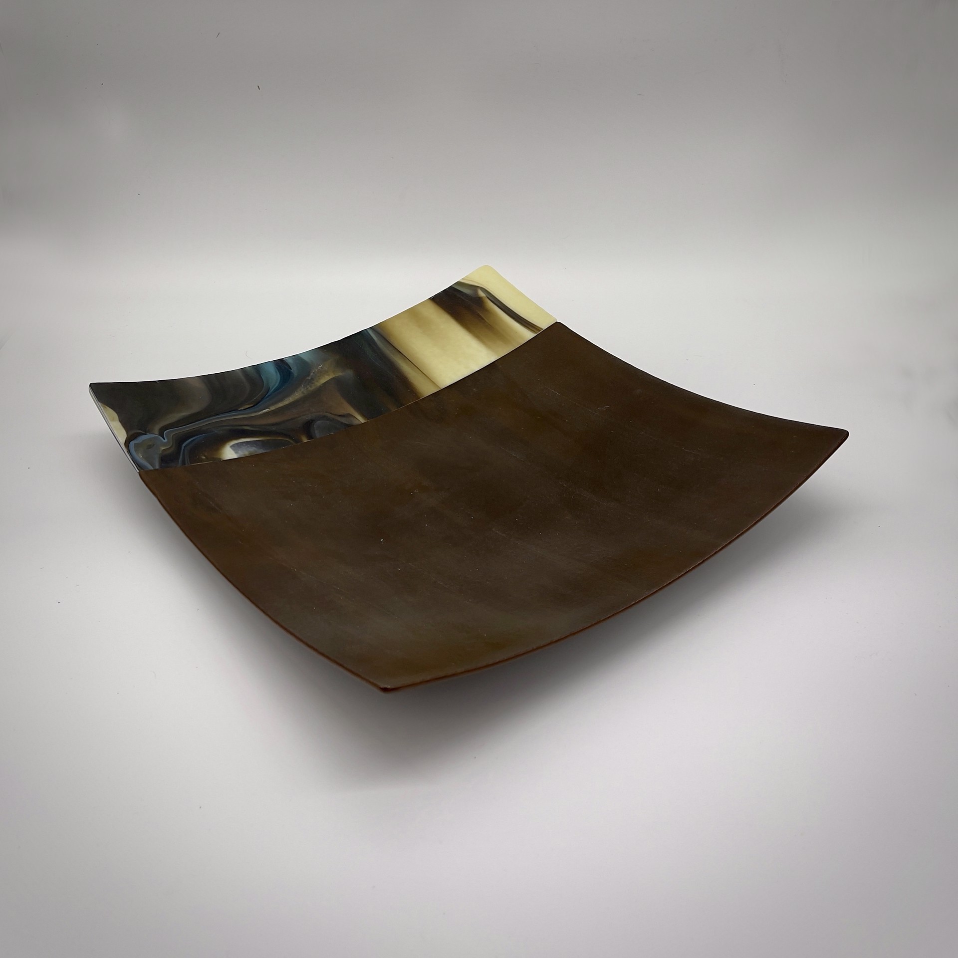 Woodland Brown Marbled Platter by Katherine Russell