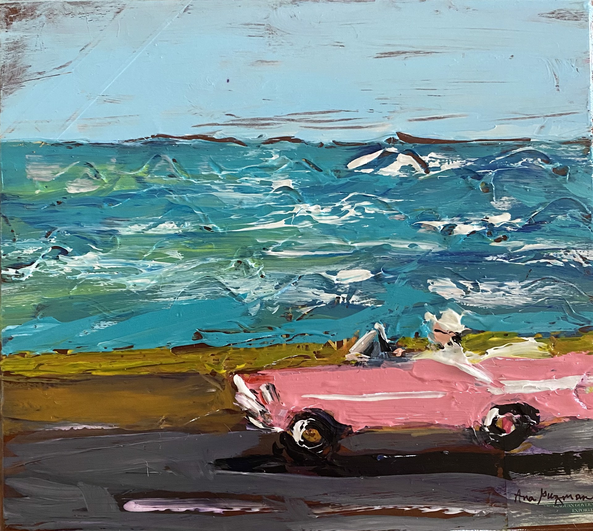 Convertible Ride on the Coast by Guest Artist Ana Guzman