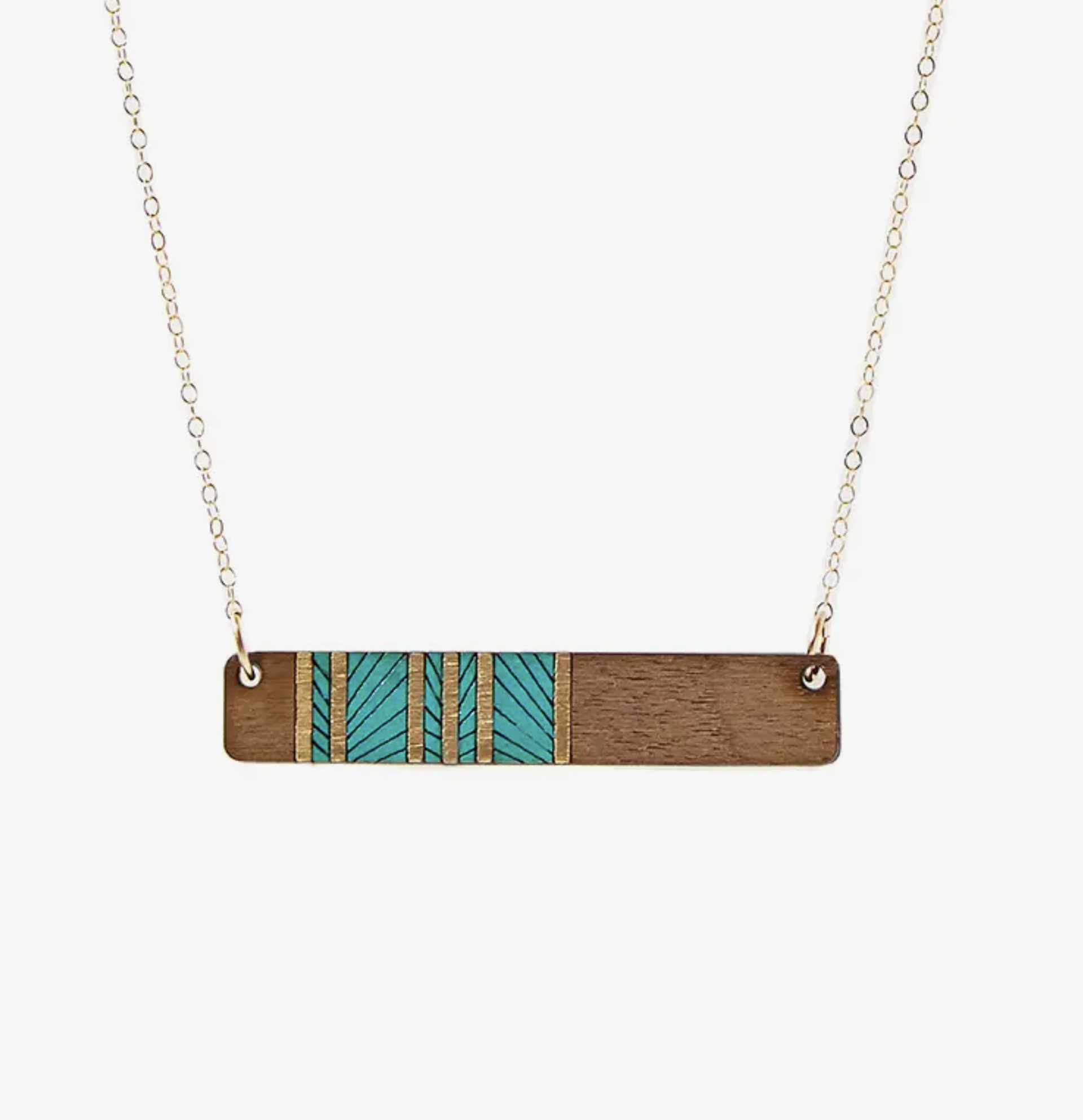 Lines Necklace - Medium Teal by Treeline and Tide