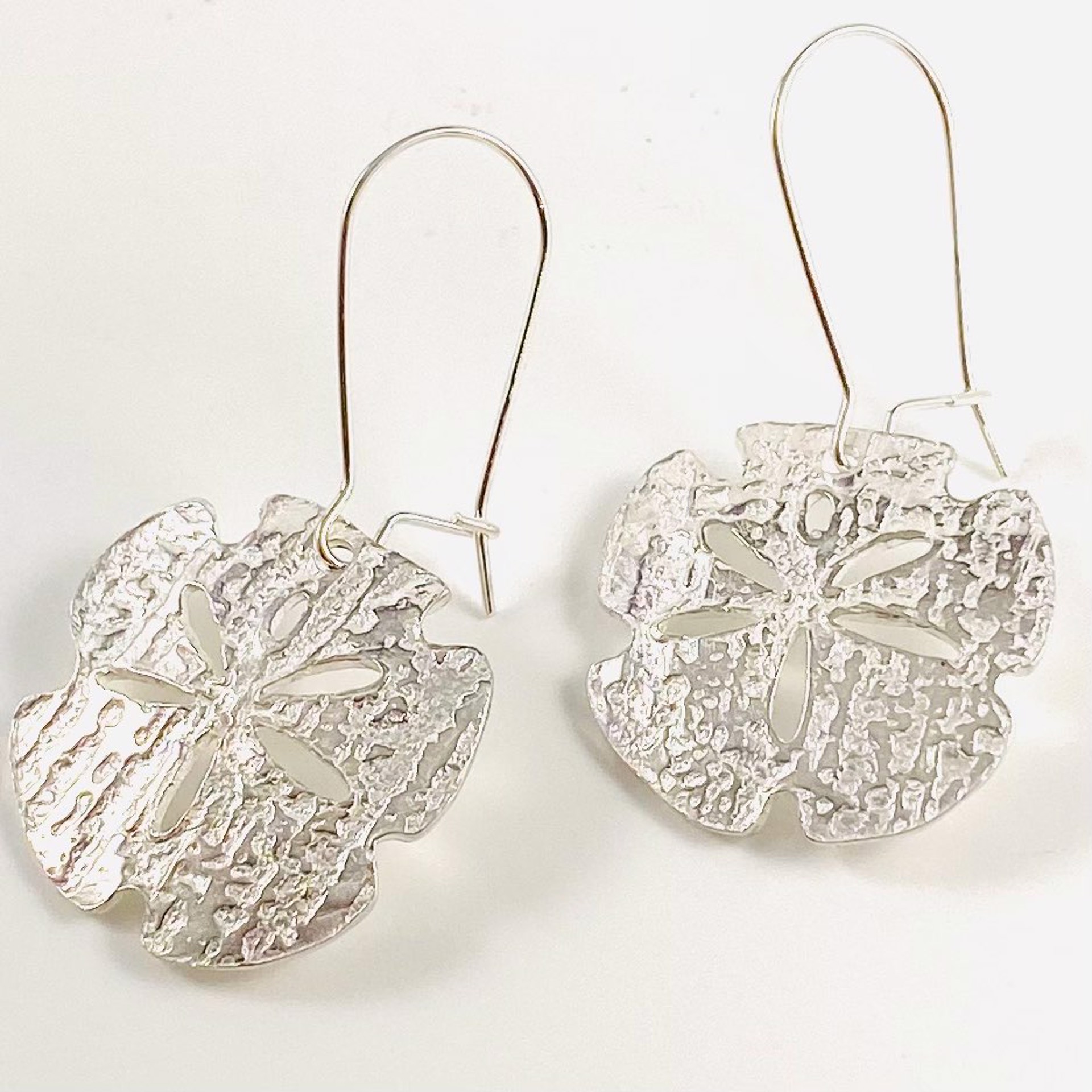 Fine Silver Sand Dollar Earrings by Karen Hakim