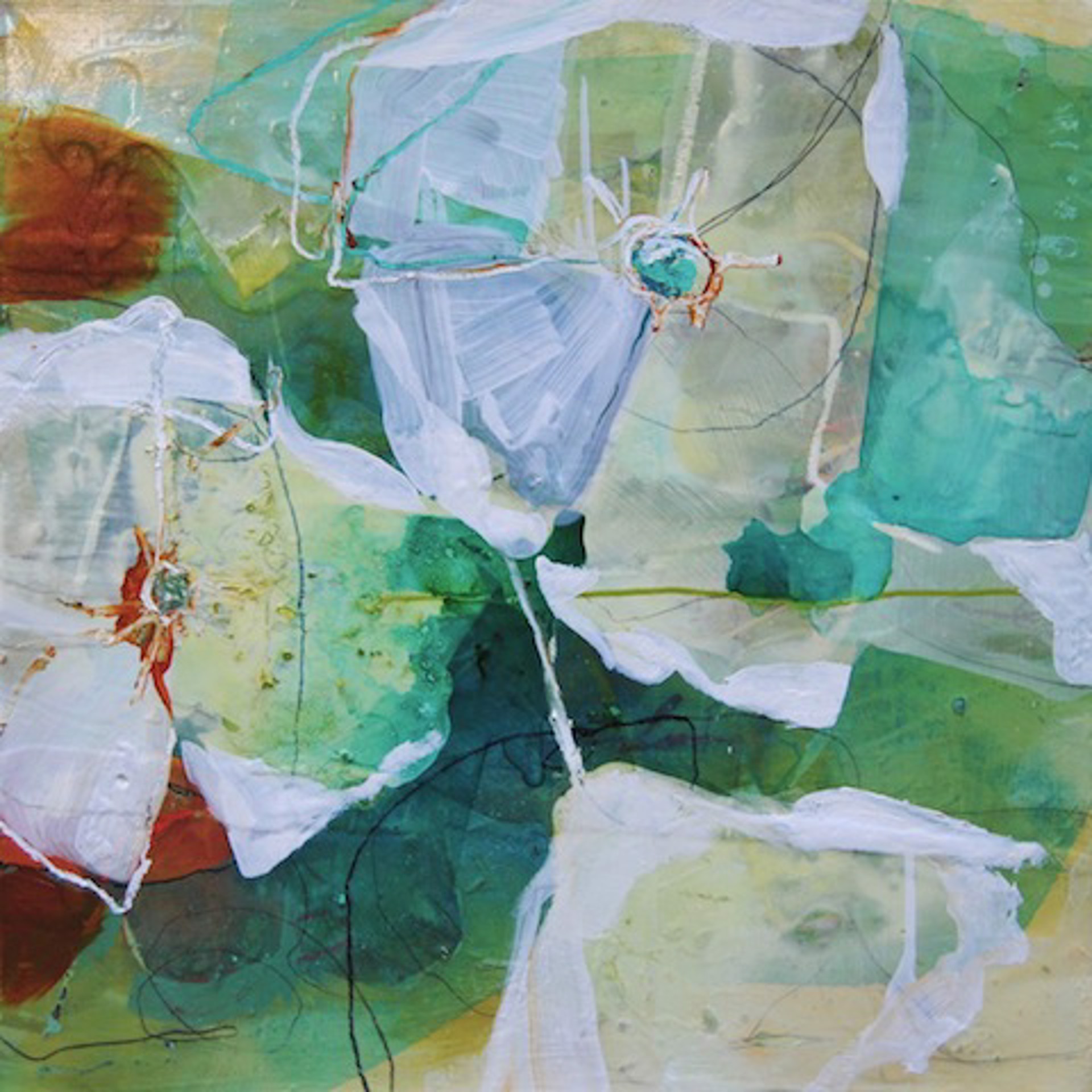 Sea Glass Blooms 1 by Elizabeth Barber