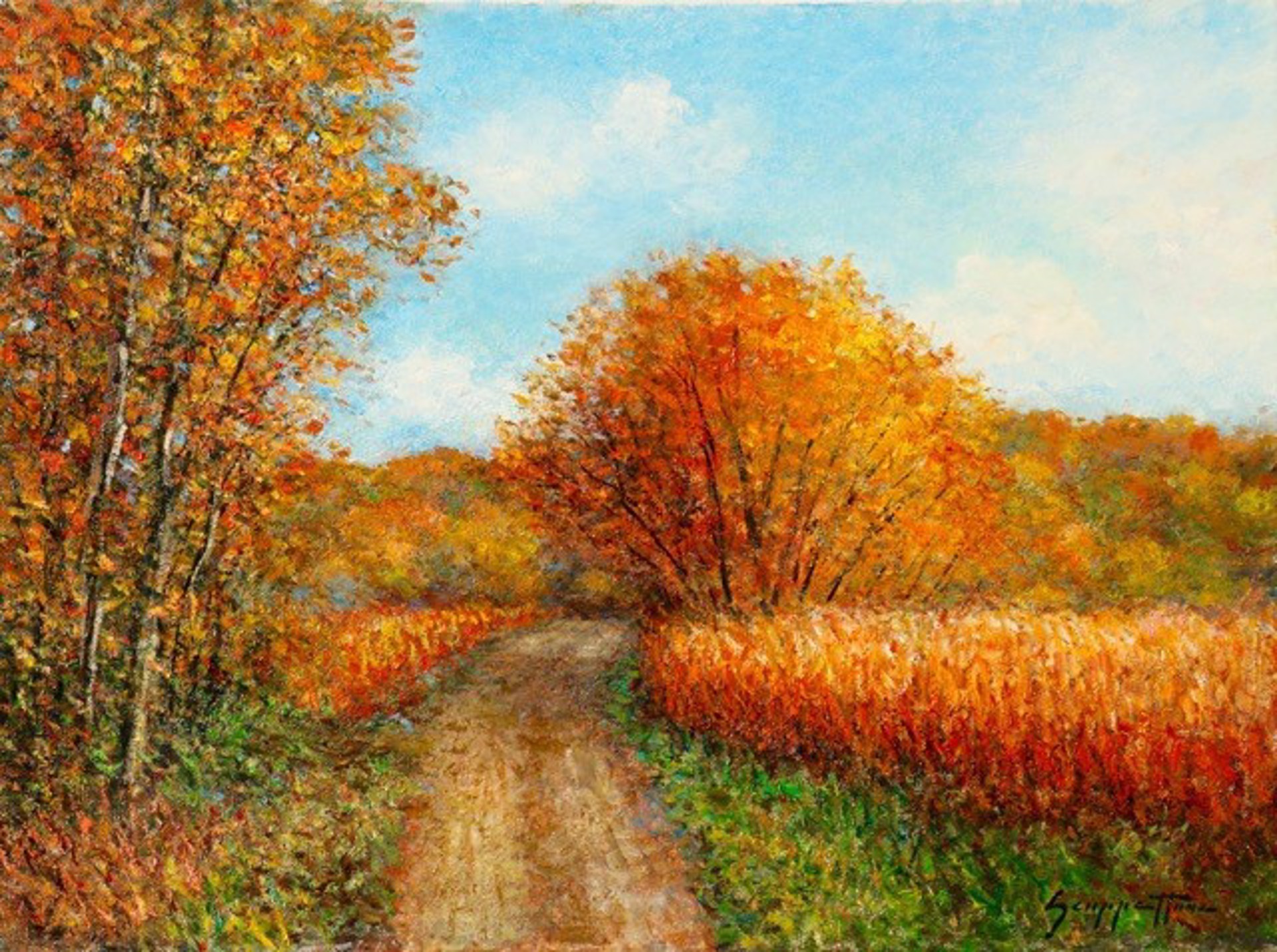 Warm Autumn Road by James Scoppettone