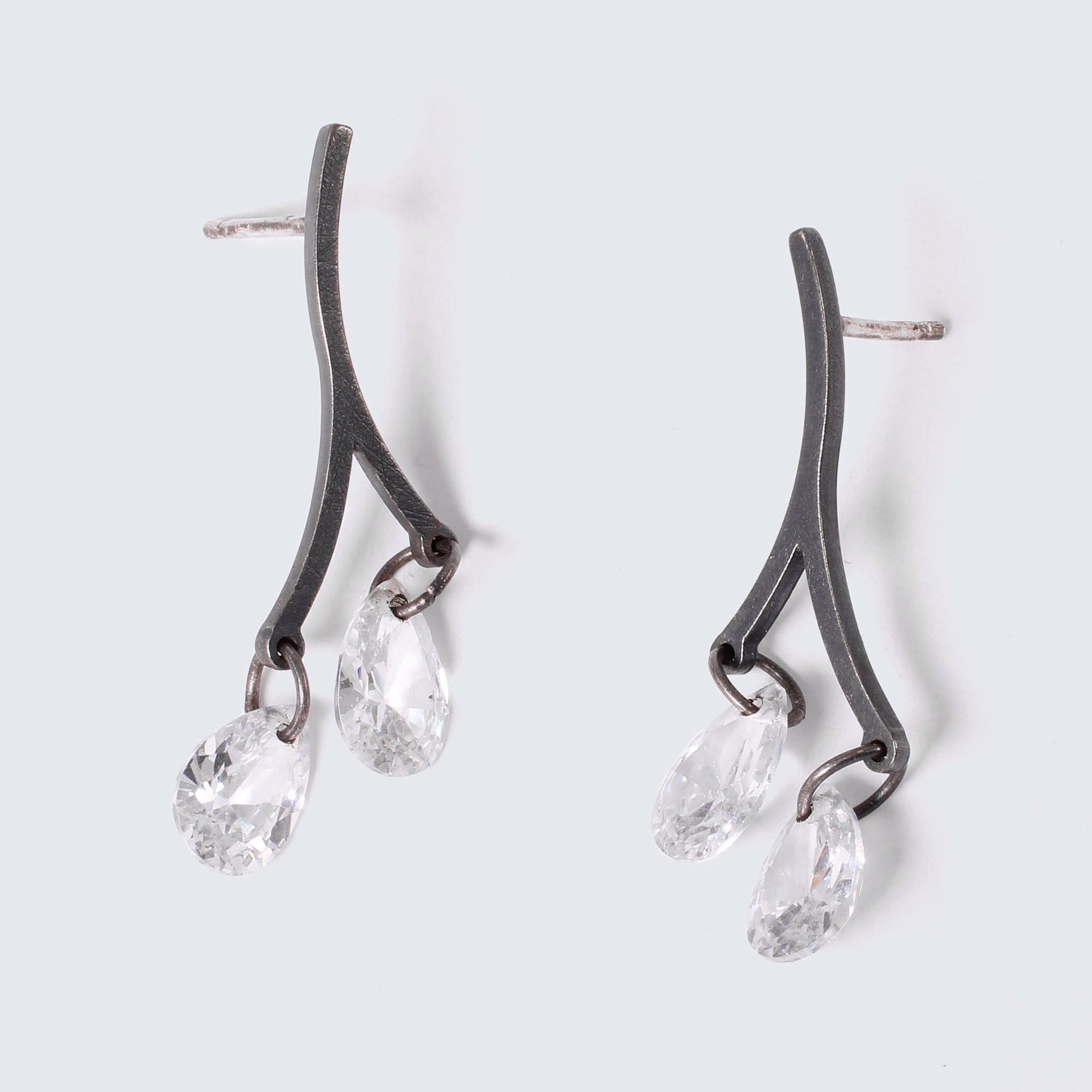 Twig Stone Drop Earrings by Barbara Seidenath