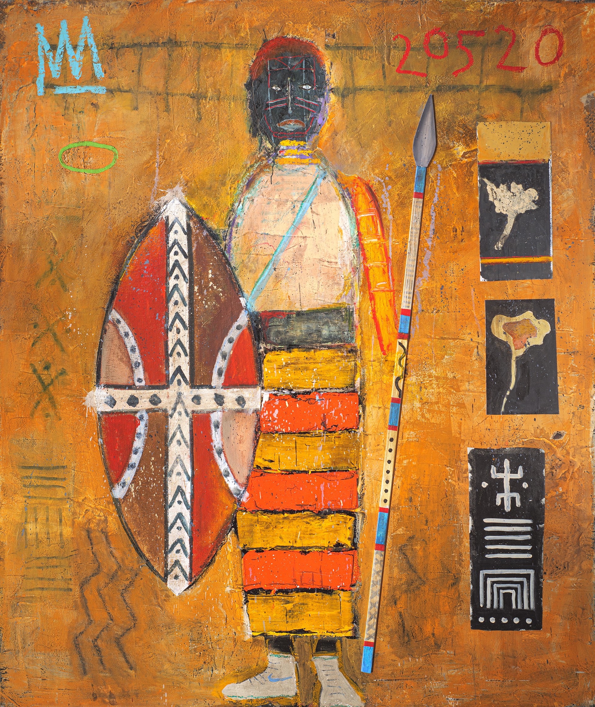 Tribal Warrior Wearing Air Jordans by Michael Snodgrass