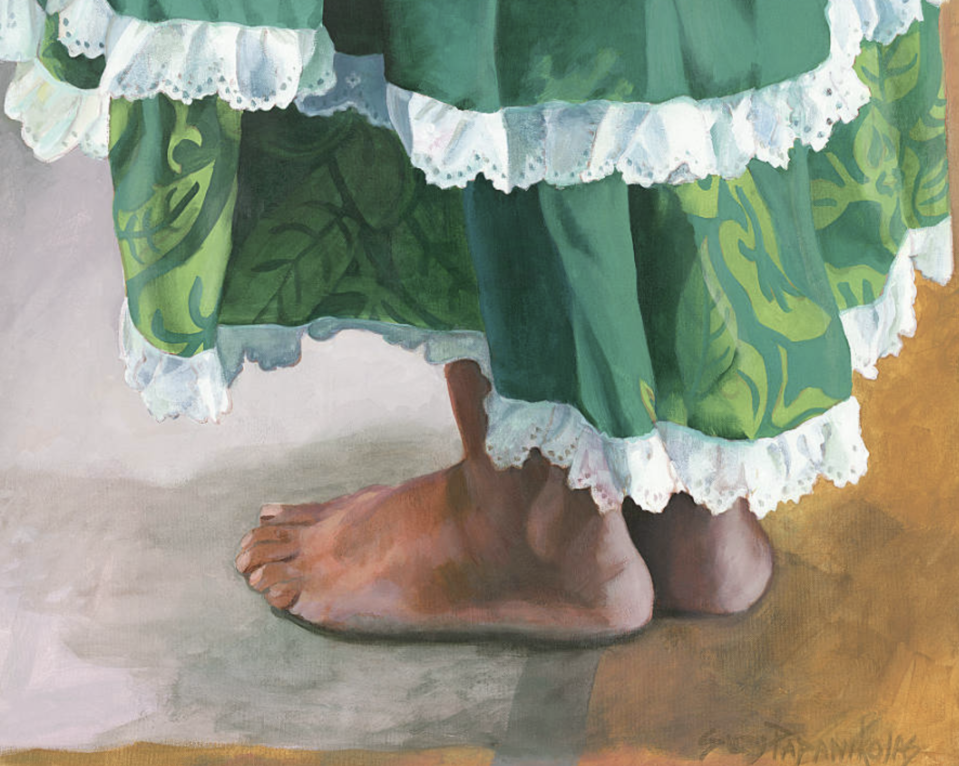 Dancers Feet in Green by Suzy Papanikolas