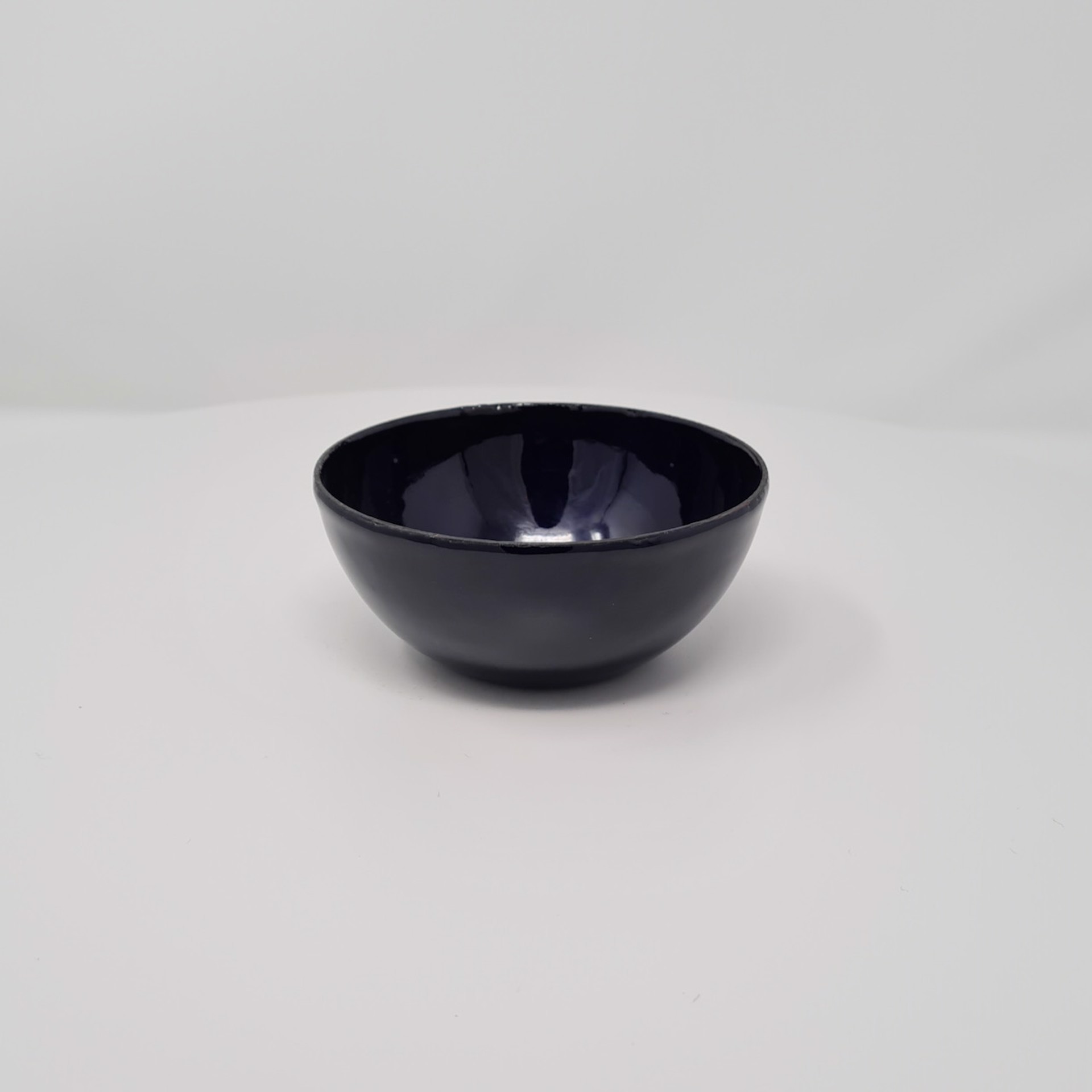 Enamel Copper Low Blue Bowl by Lundsten Glazzard