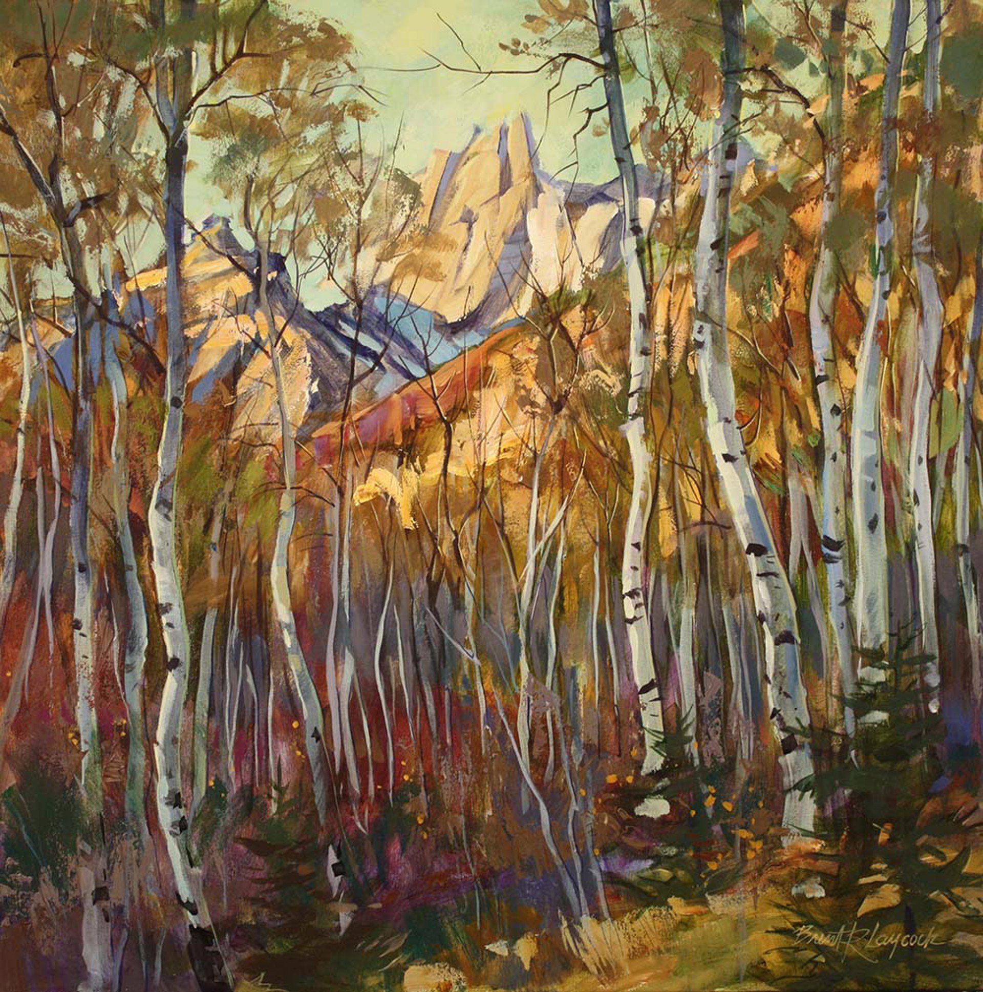 Cliffs Beyond the Aspens by Brent Laycock