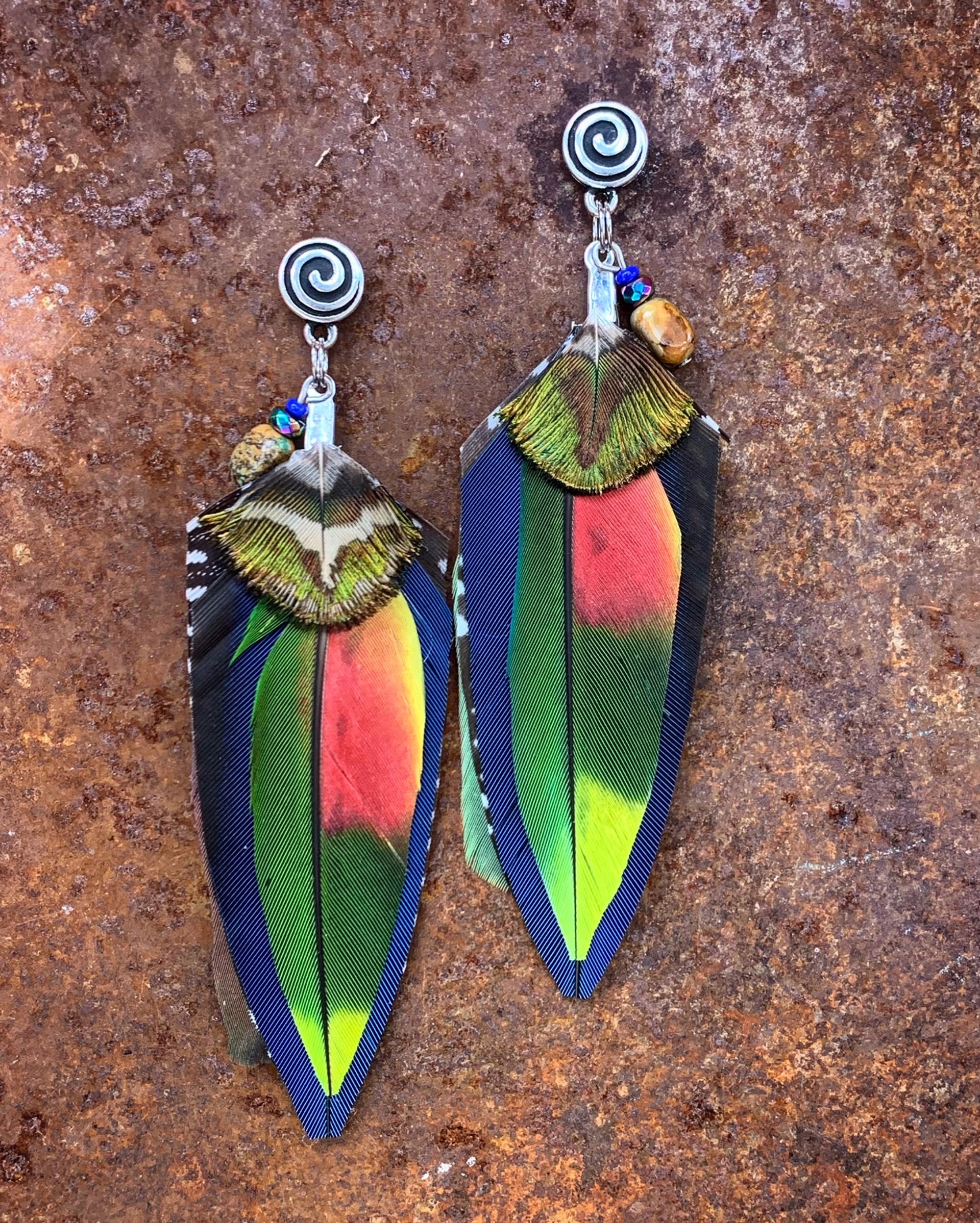 K781 Parrot Earrings by Kelly Ormsby