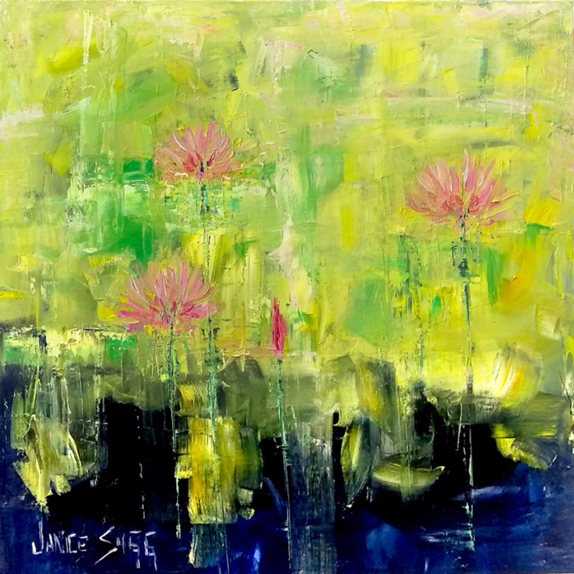 Deep Pond Pink Lily Patch by Janice SUGG