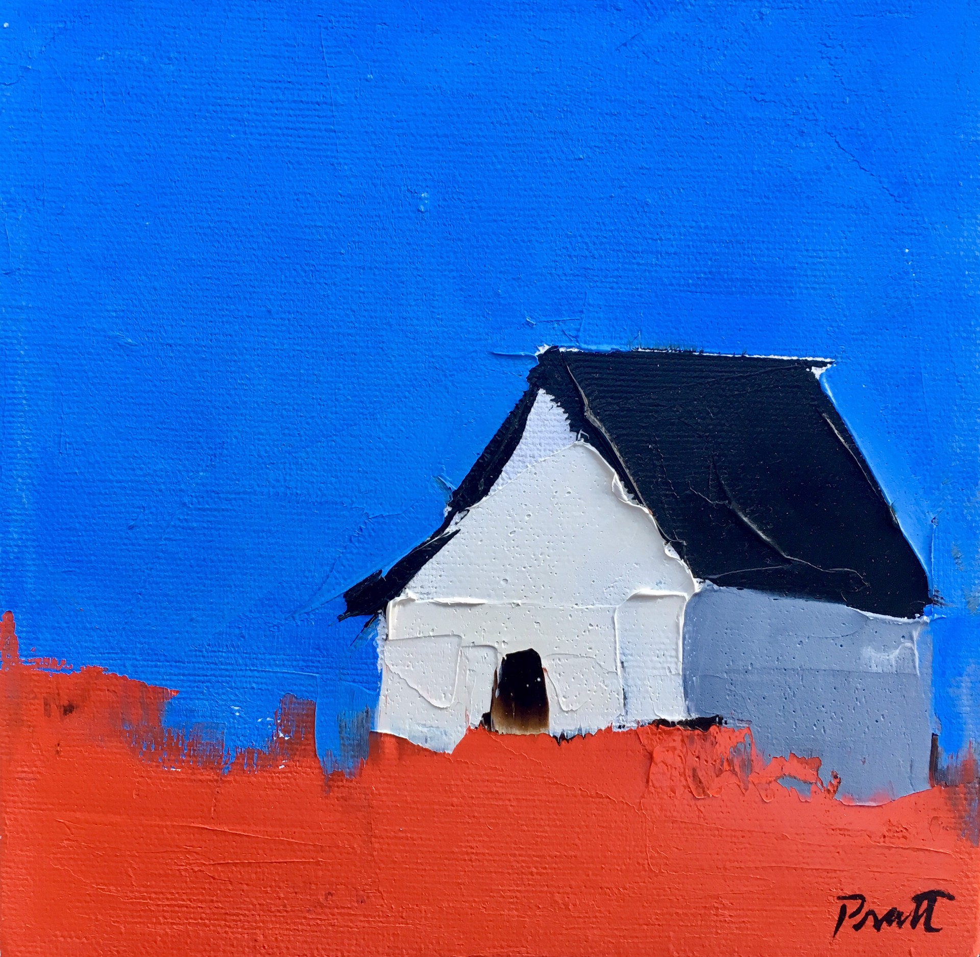 White Barn and Blue Sky by Sandra Pratt