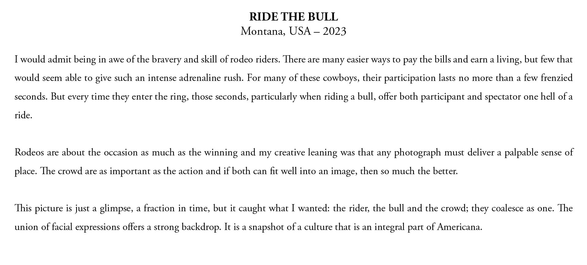 Ride the Bull by David Yarrow