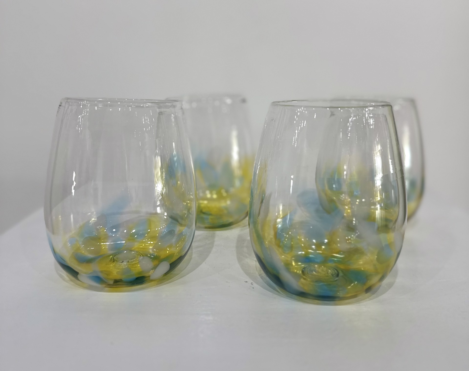 Gold/Blue Stemless by Cal Breed
