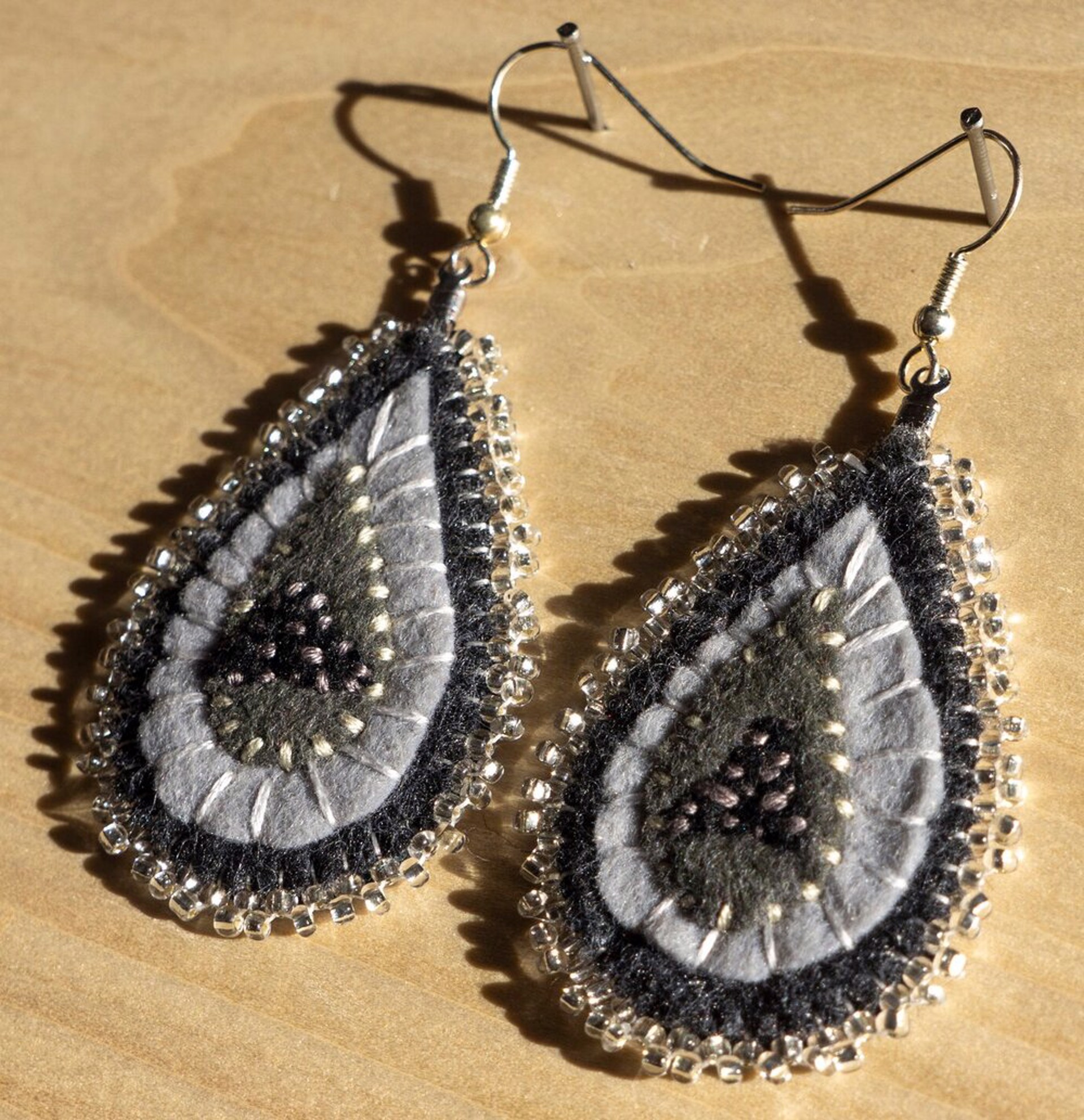 Grey Earrings by Hattie Lee Mendoza