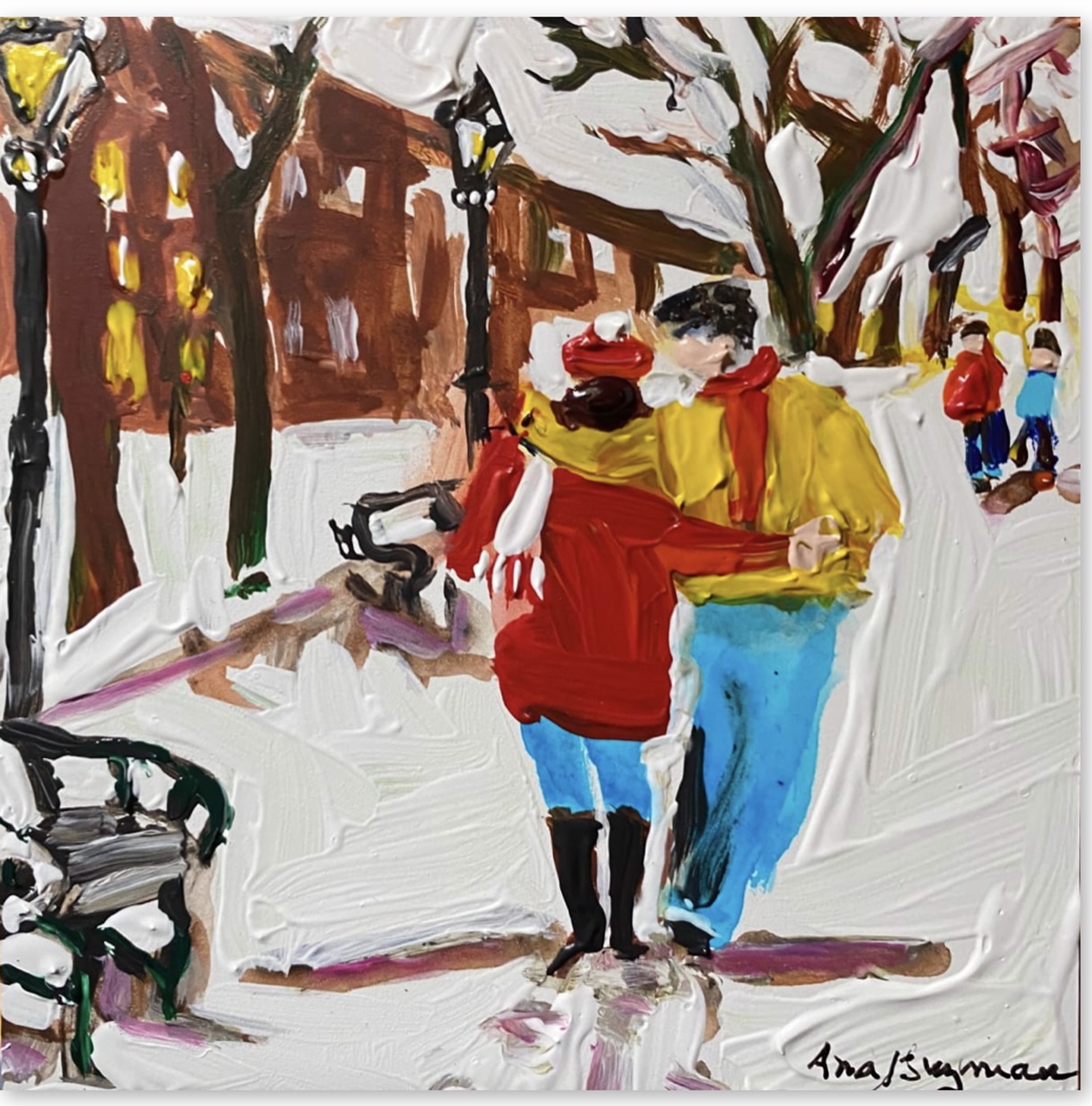Couple Walking in the Snow by Guest Artist Ana Guzman