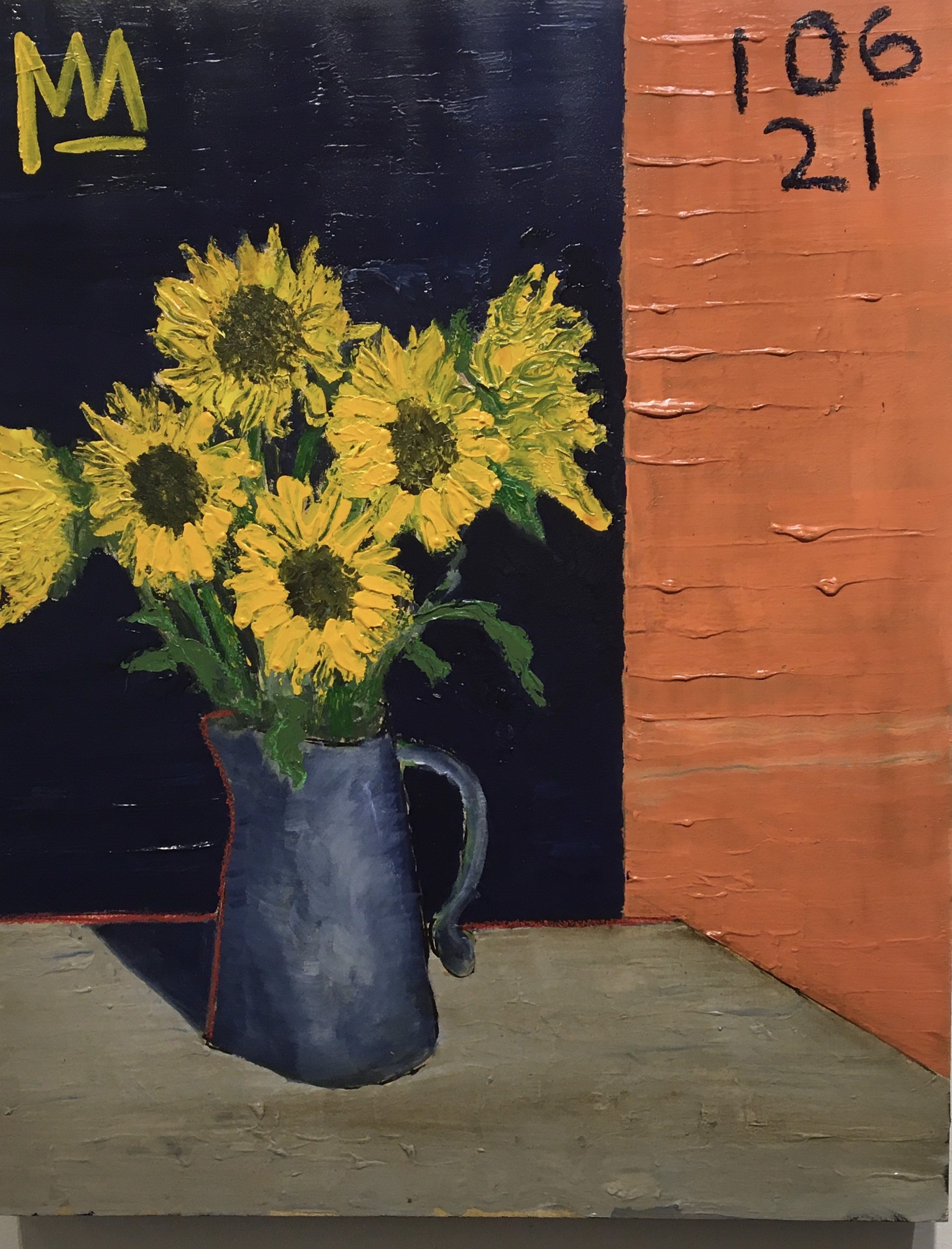 Sunflowers in a Blue Vase by Michael Snodgrass
