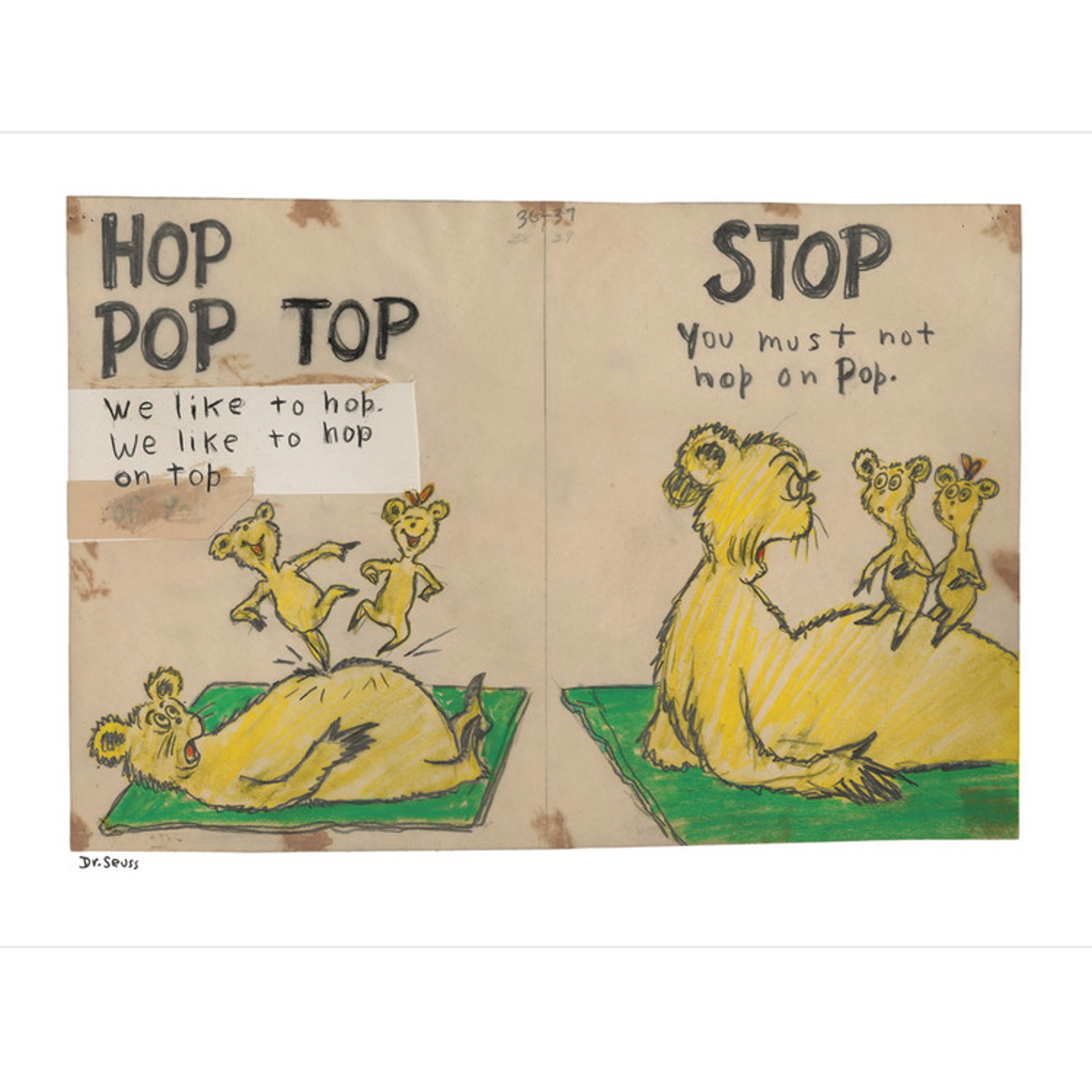 Hop Pop Top - Diptych by Theodor Seuss Geisel