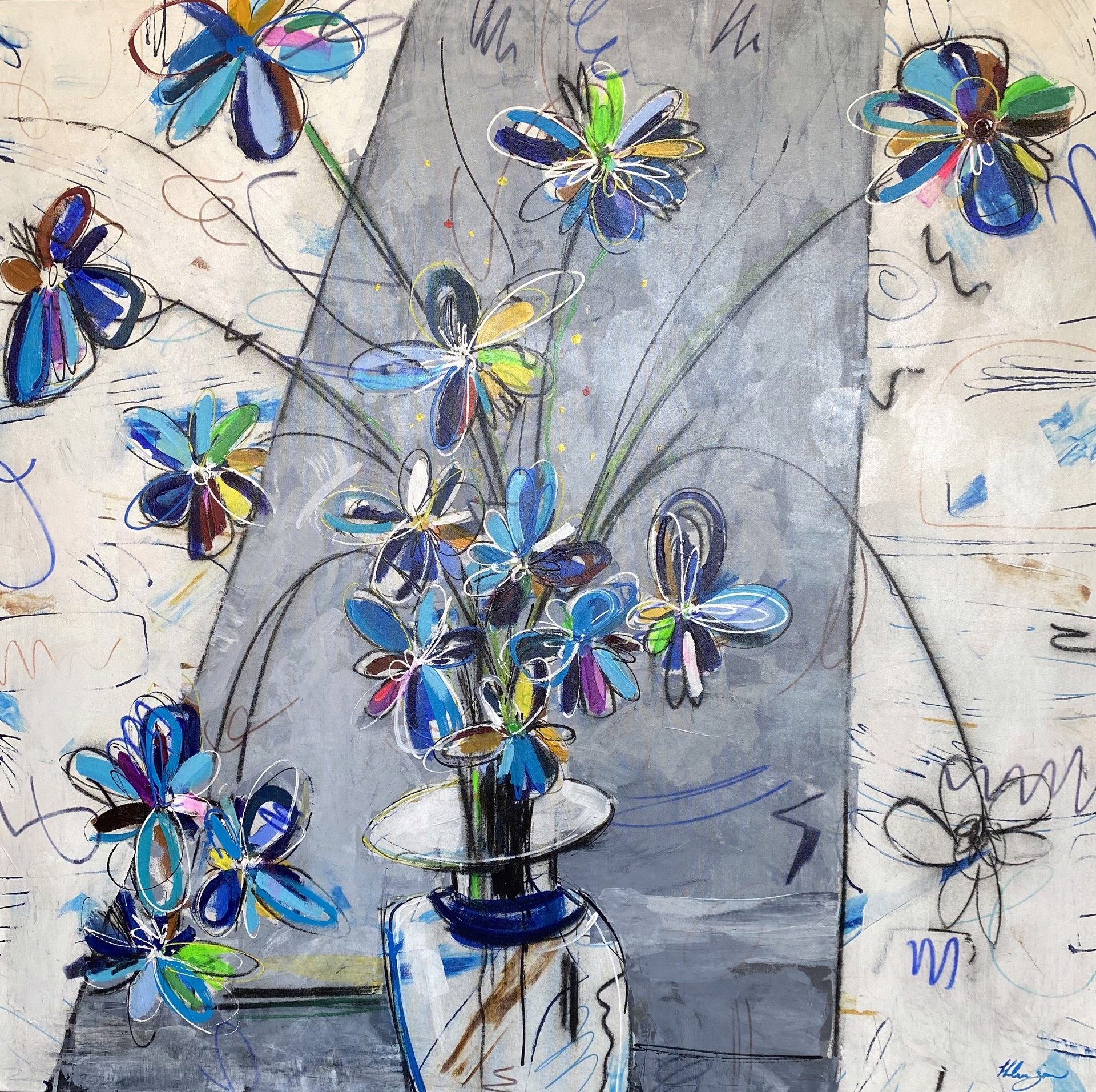 Fleurs Abstracto XLVI by Helen Zarin