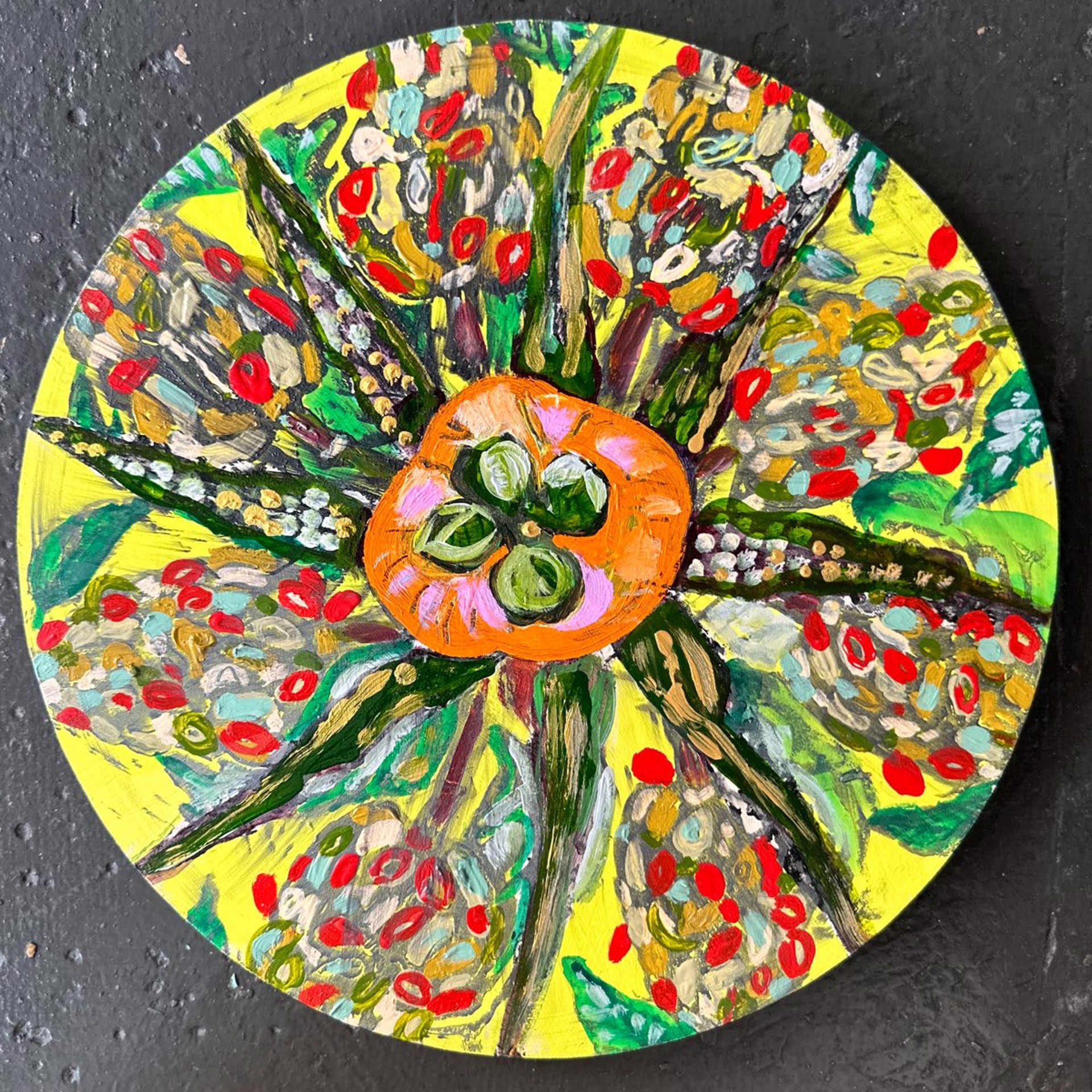 Okra Wheel by Mary Elizabeth Kimbrough