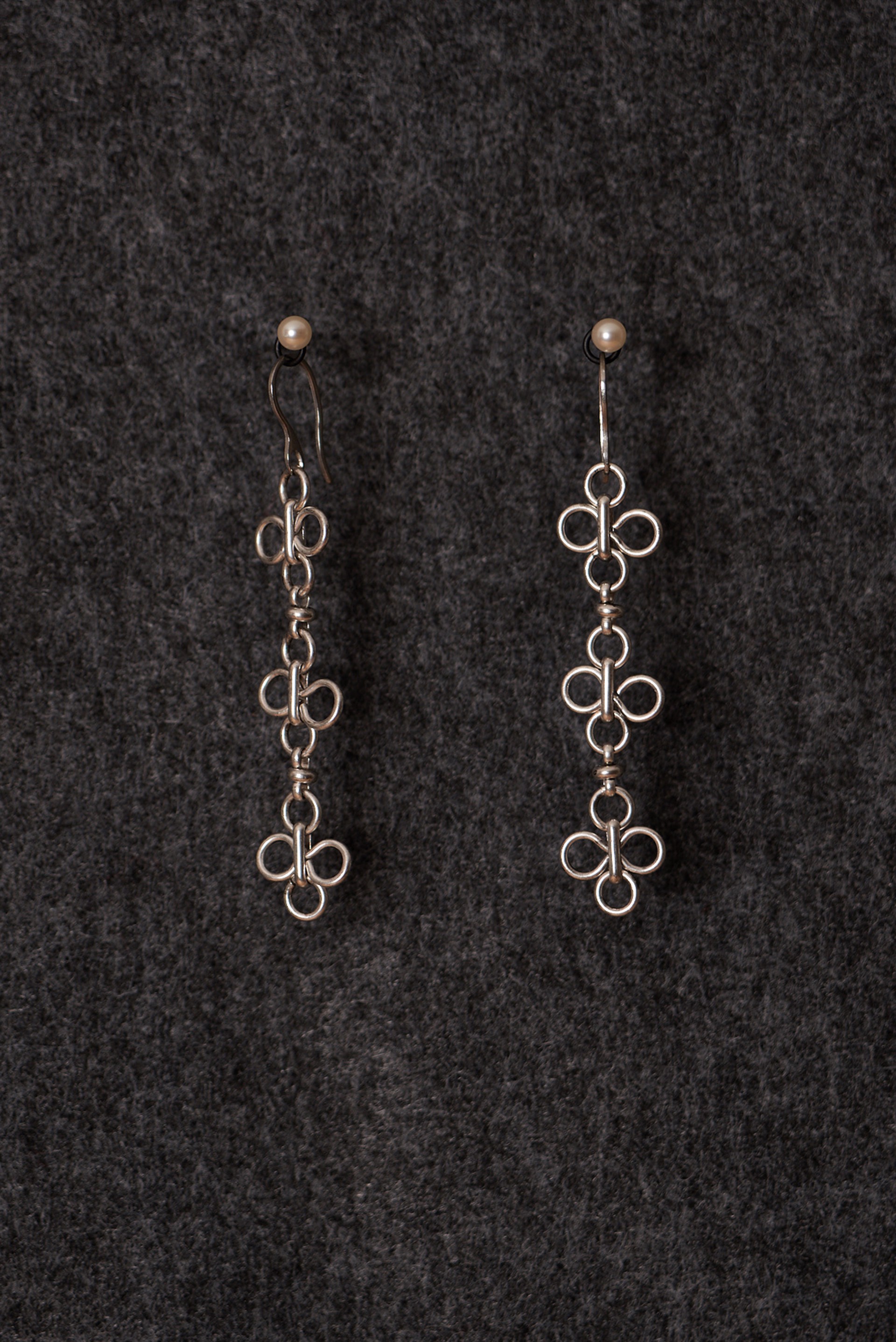 Silver Cloverlace Earrings by Cameron Johnson