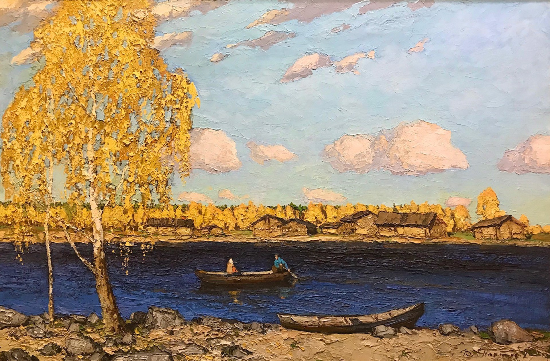 Fall Boating by Vladimir Pentjuh
