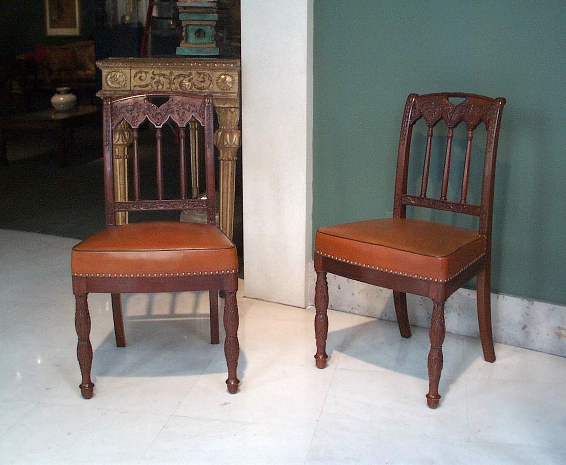 SET OF FIVE MAHOGANY CHAIRS by Louis Bellange