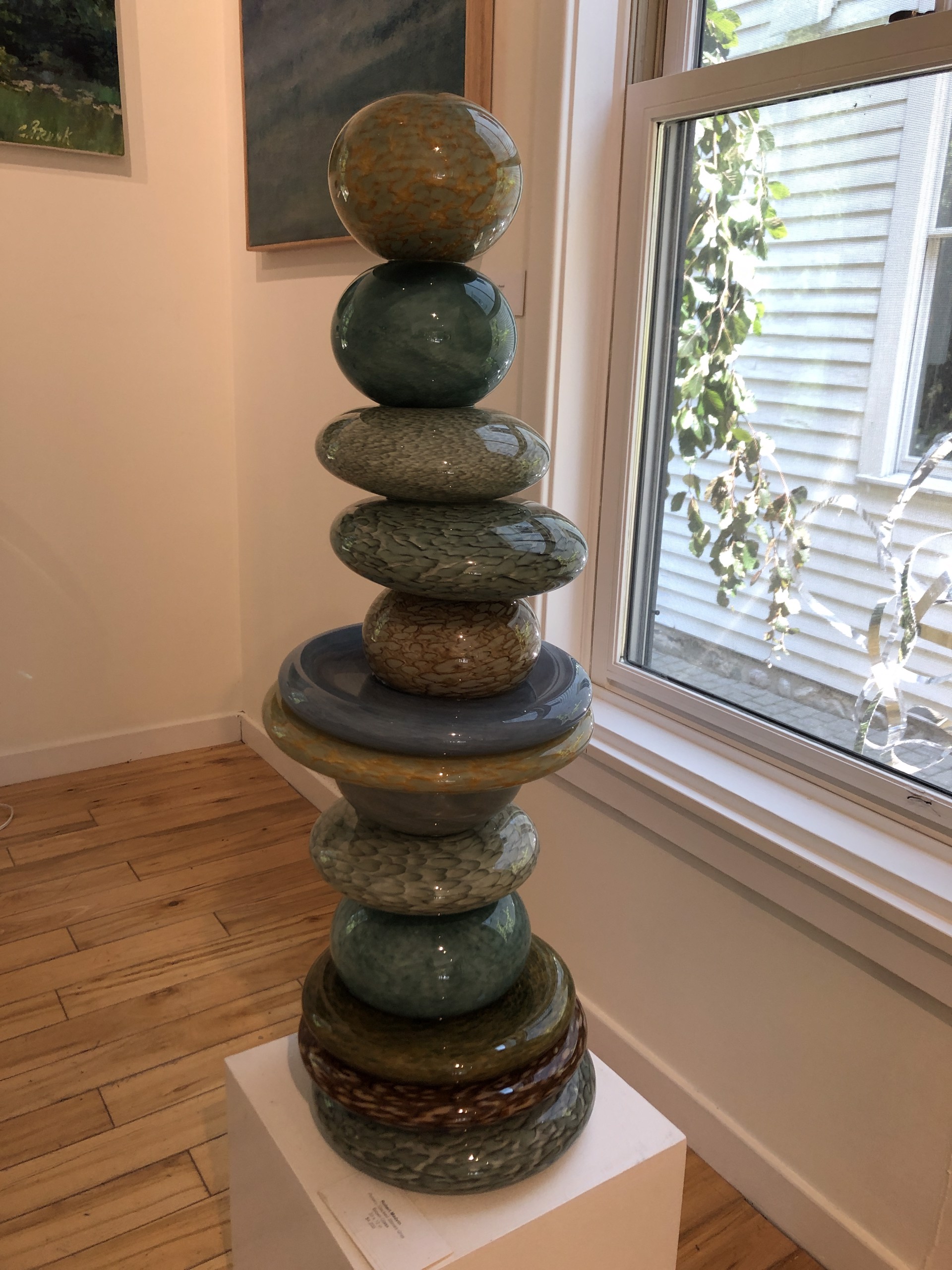 Pohacu Stacked Stones Gray by Robert Madvin