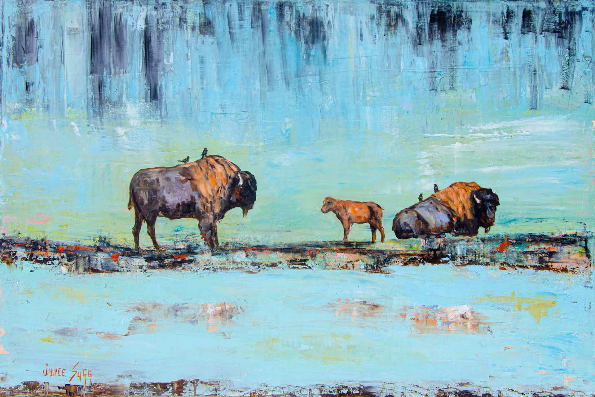 Blue Lake Bison by Janice SUGG