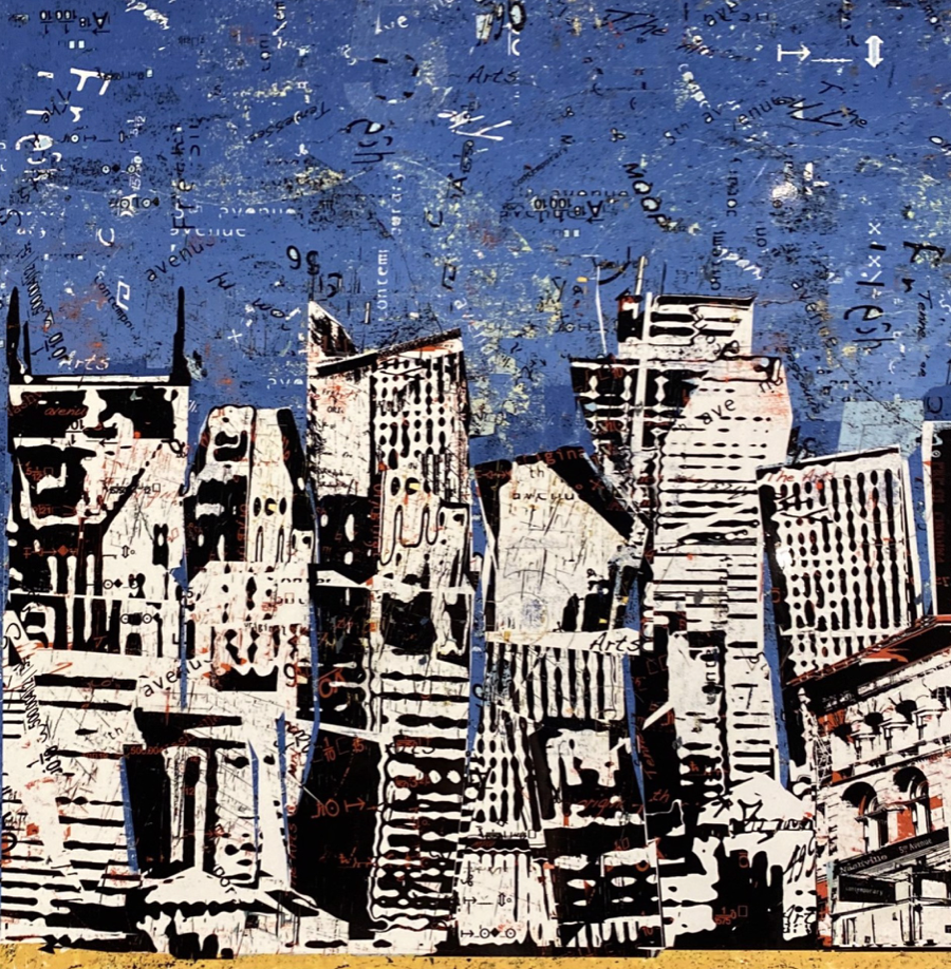 D.Thetford 36 x 36in Nashville Cityscape Commission