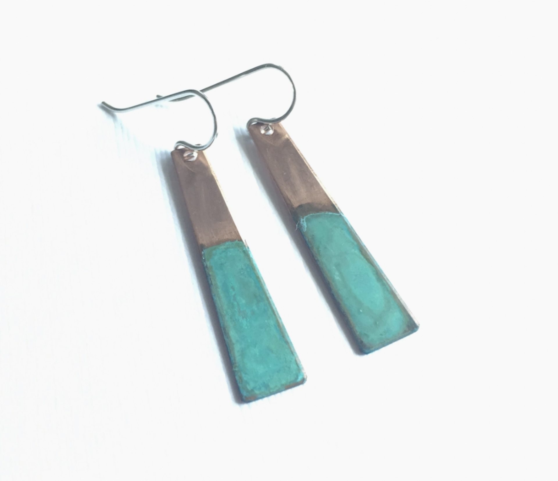 Two Tone Rectangle Earrings by ssd jewelry
