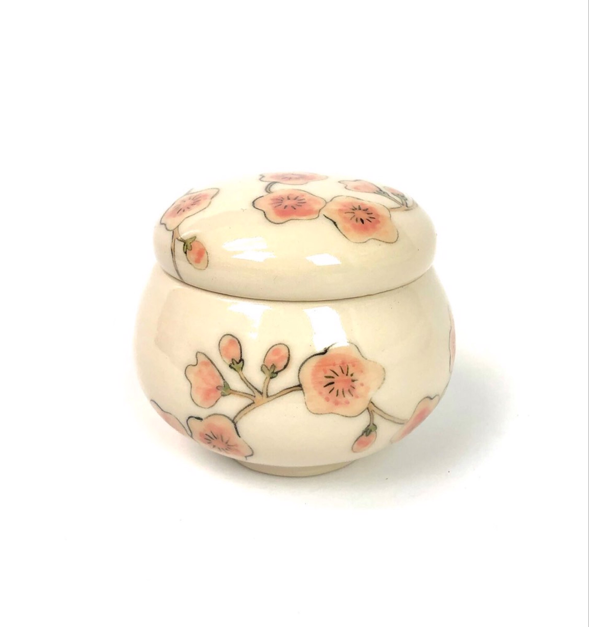 Lidded Jar with Plum Blossoms Design by Mari Kuroda