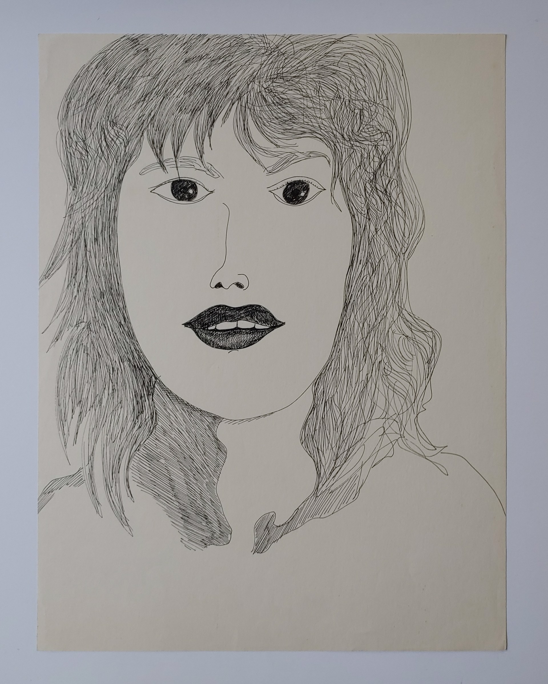 Lipstick Portrait - Drawing by David Amdur