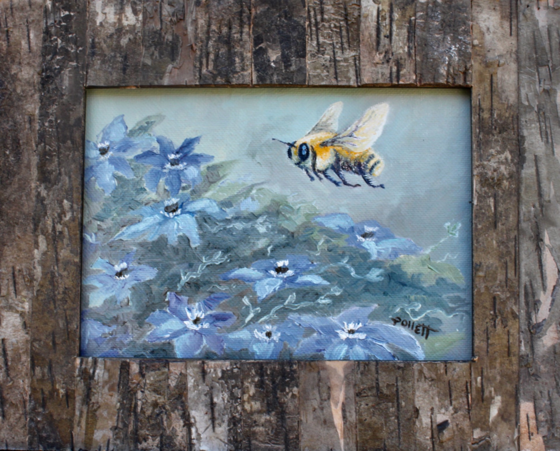 Bee with Blue by Cynthia Jewell Pollett