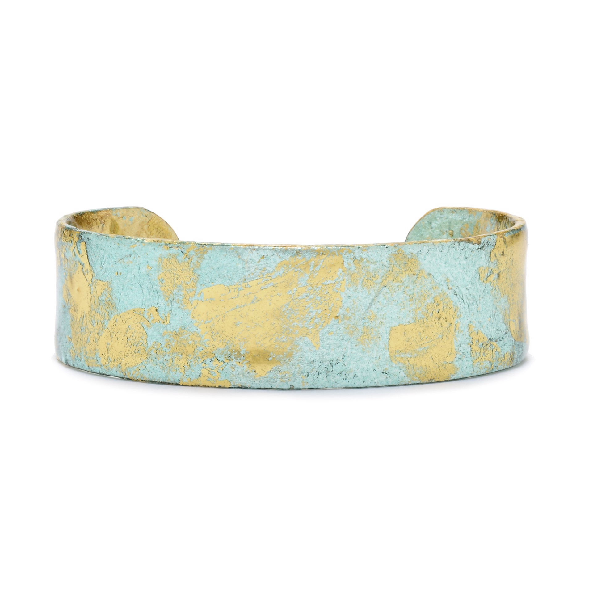 Turquoise Cuff - .75" 22K Gold Leaf by Evocateur