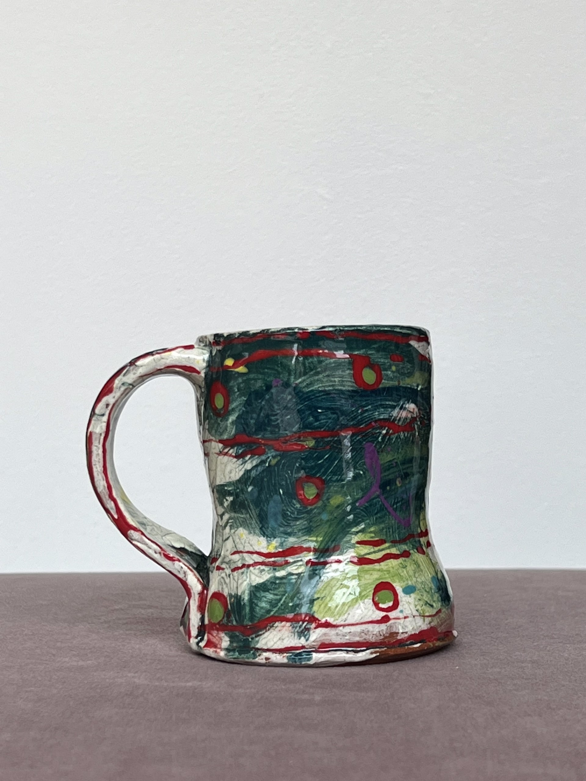 Teal & Red Mug No. 2 by Susan McGilvrey