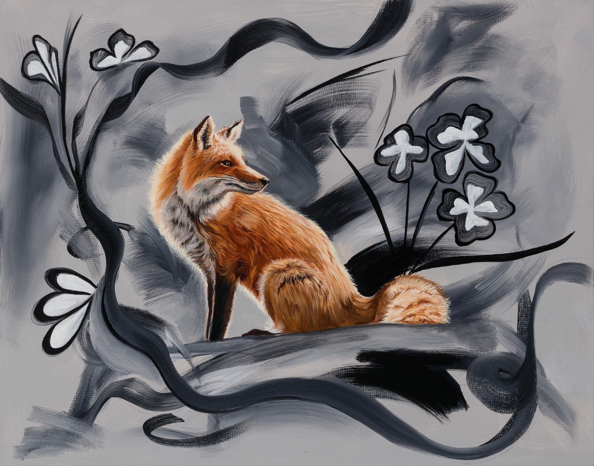 Fox with Swirling Gestures by Robin Hextrum