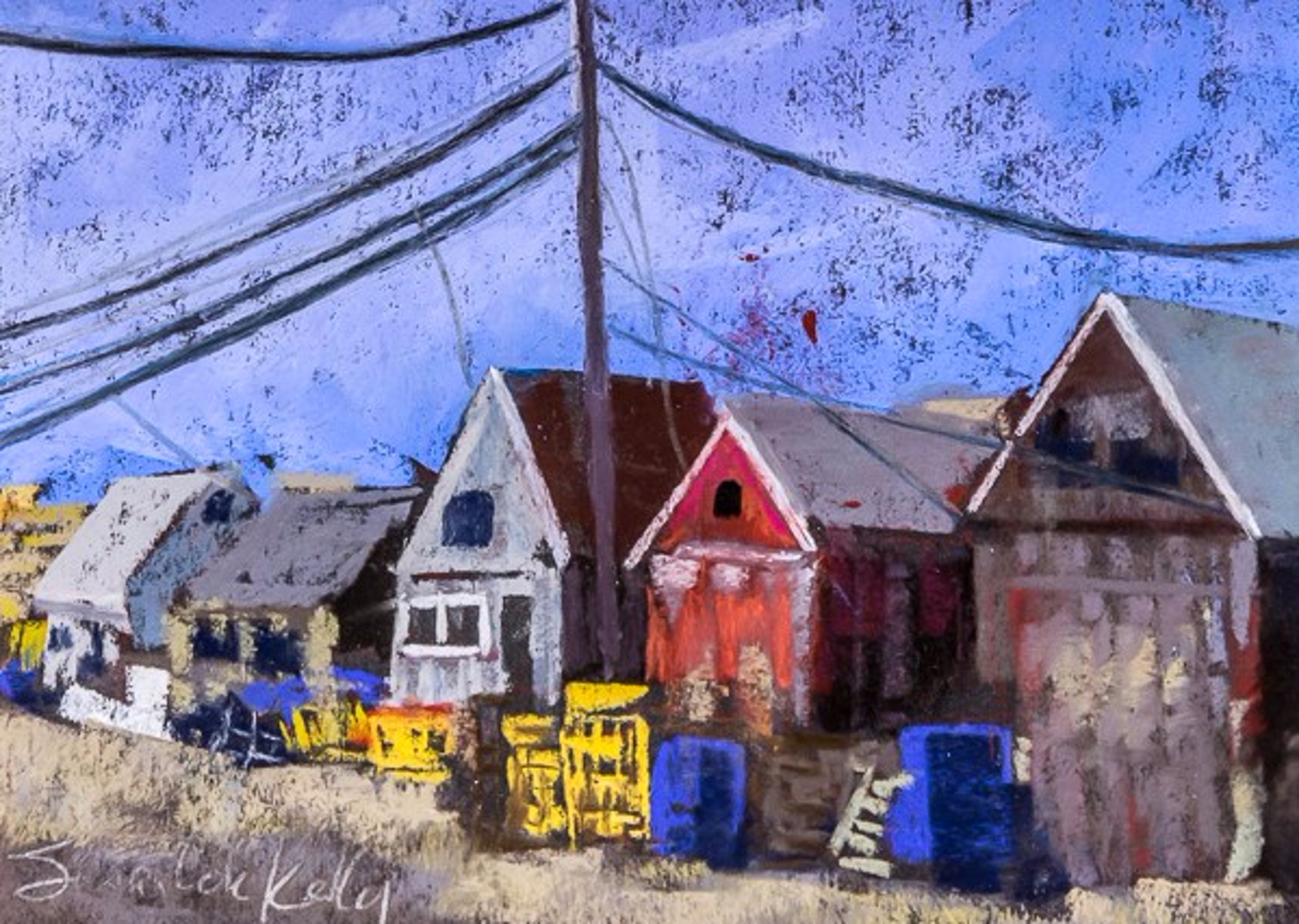 Pigeon Cove Fishing Shacks by Susan Cole Kelly