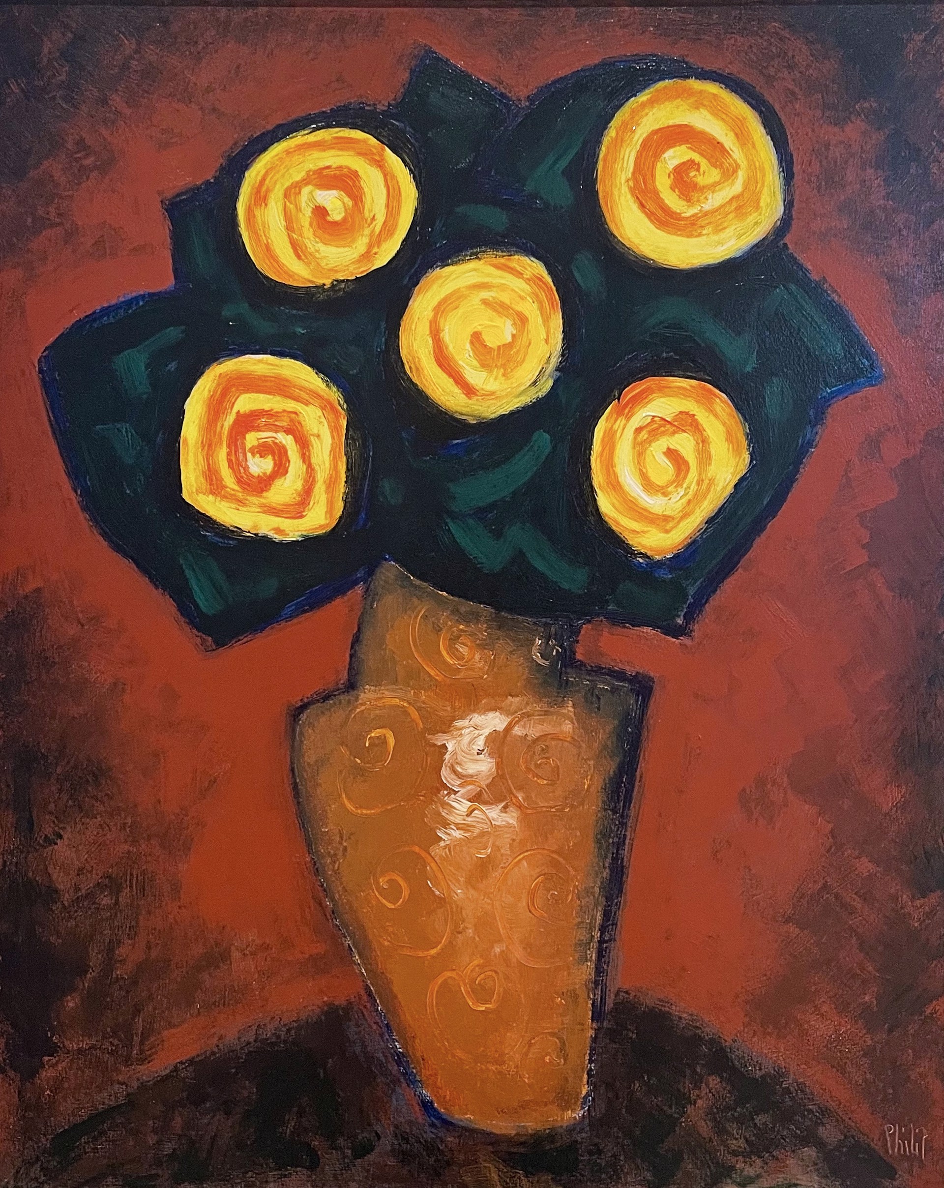 Yellow Roses by Philip Barter