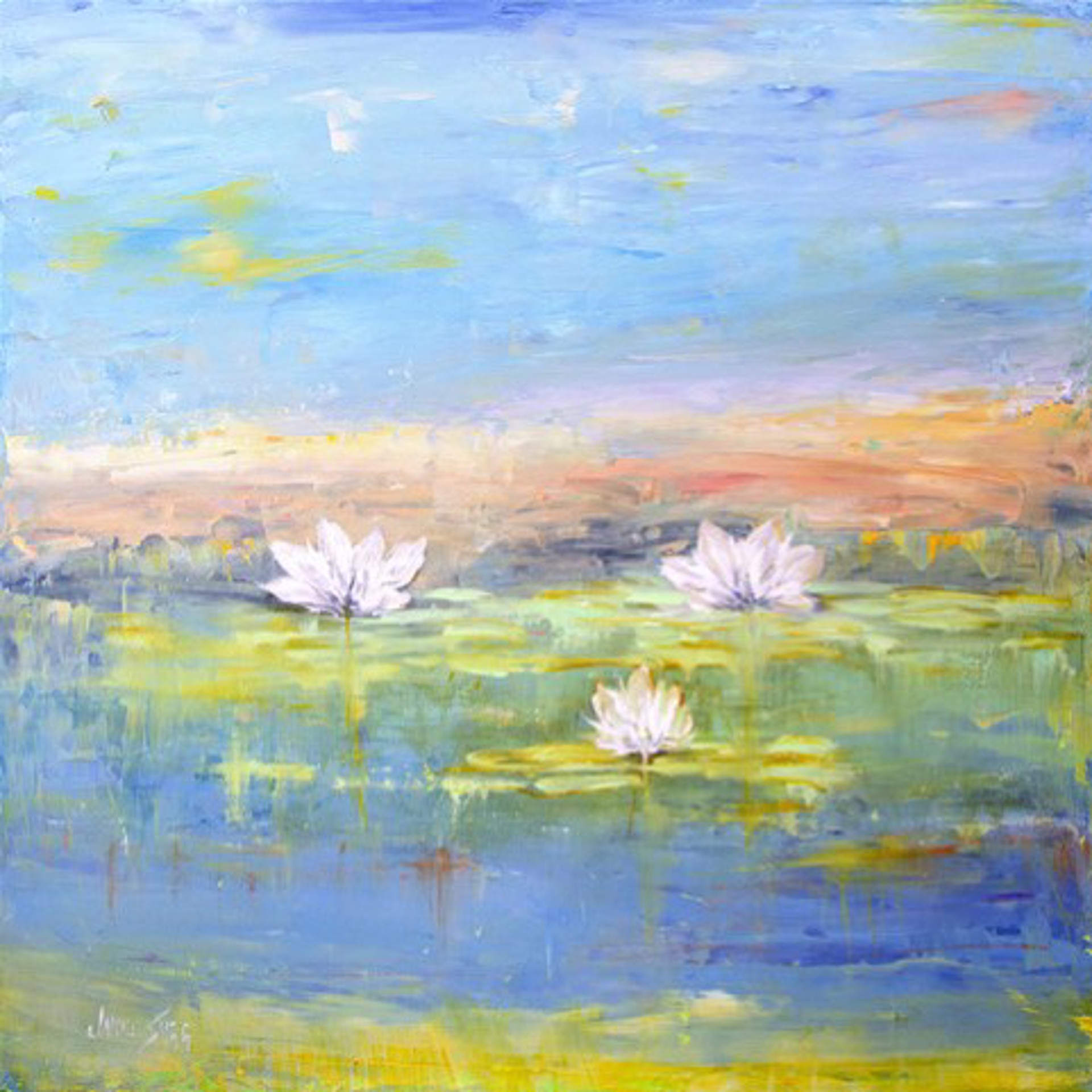 Lily Pond at Dusk by Janice SUGG