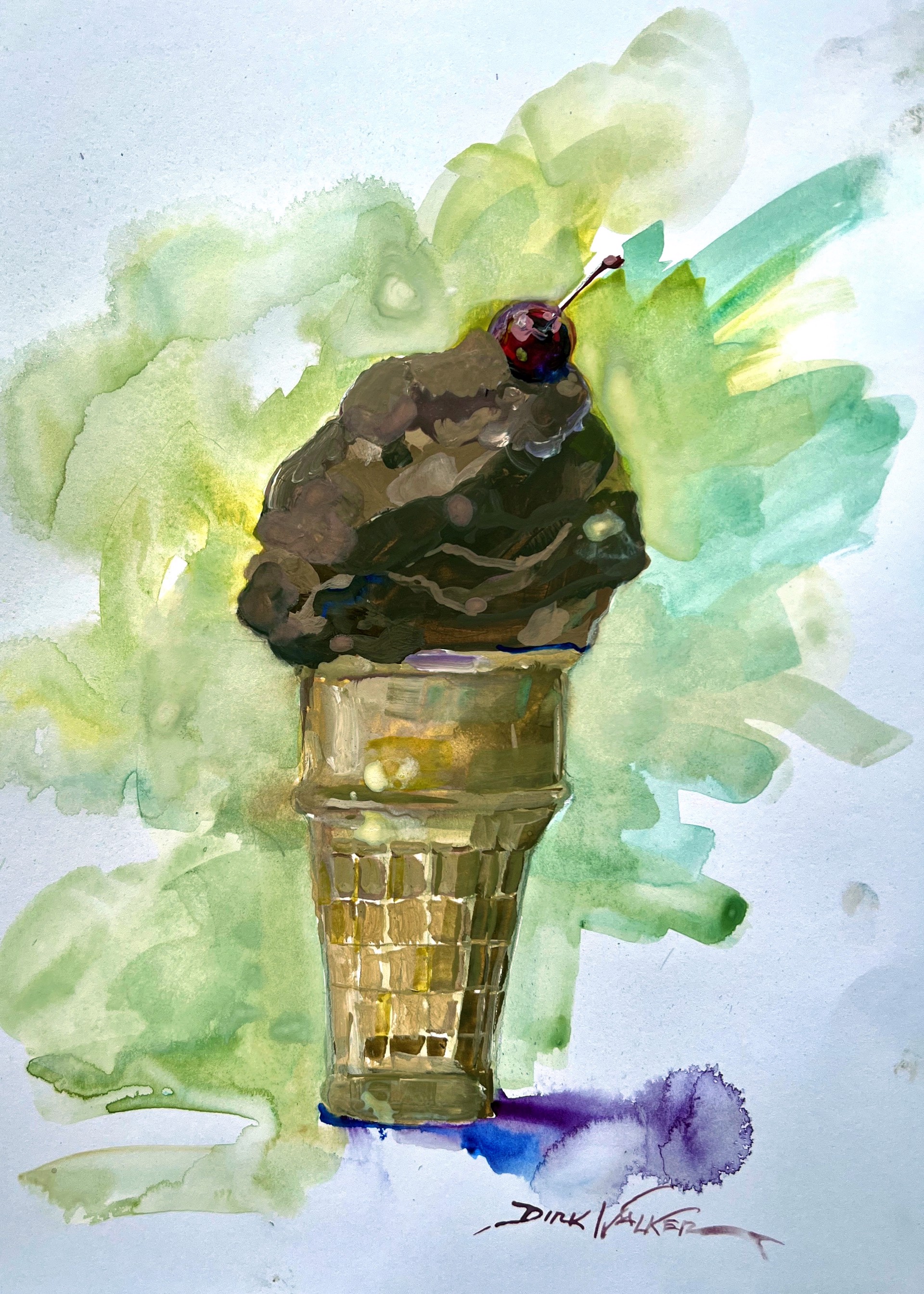 Chocolate Cone with a Cherry by Dirk Walker