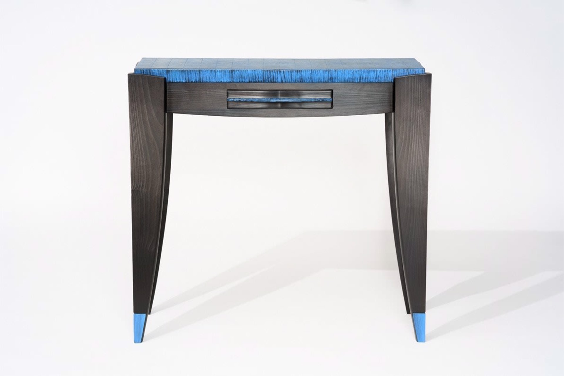 BLUE VIGNETTE CONSOLE TABLE WITH DRAWER by Doug Jones