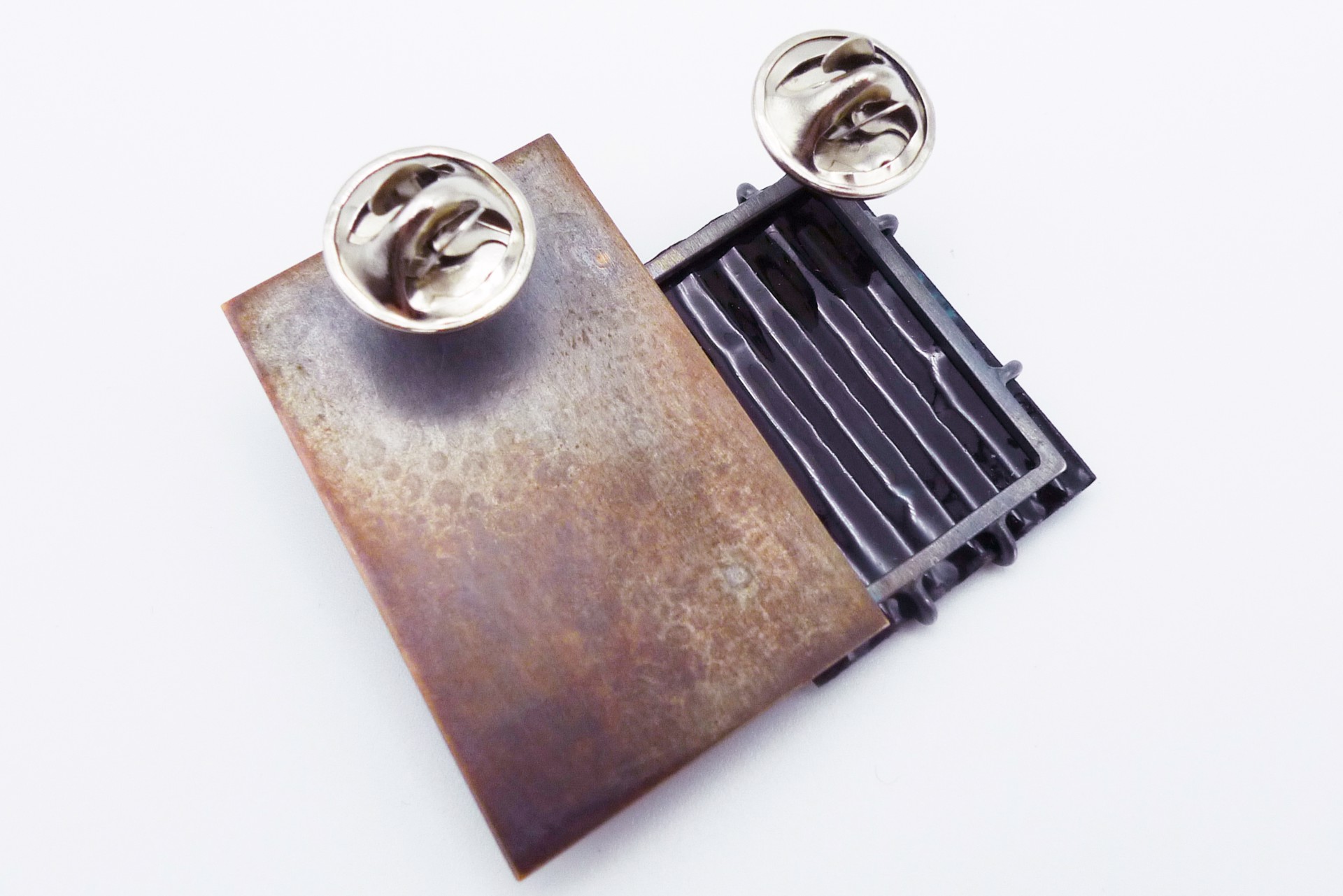 Bronze Box Brooch by Lauren Markley