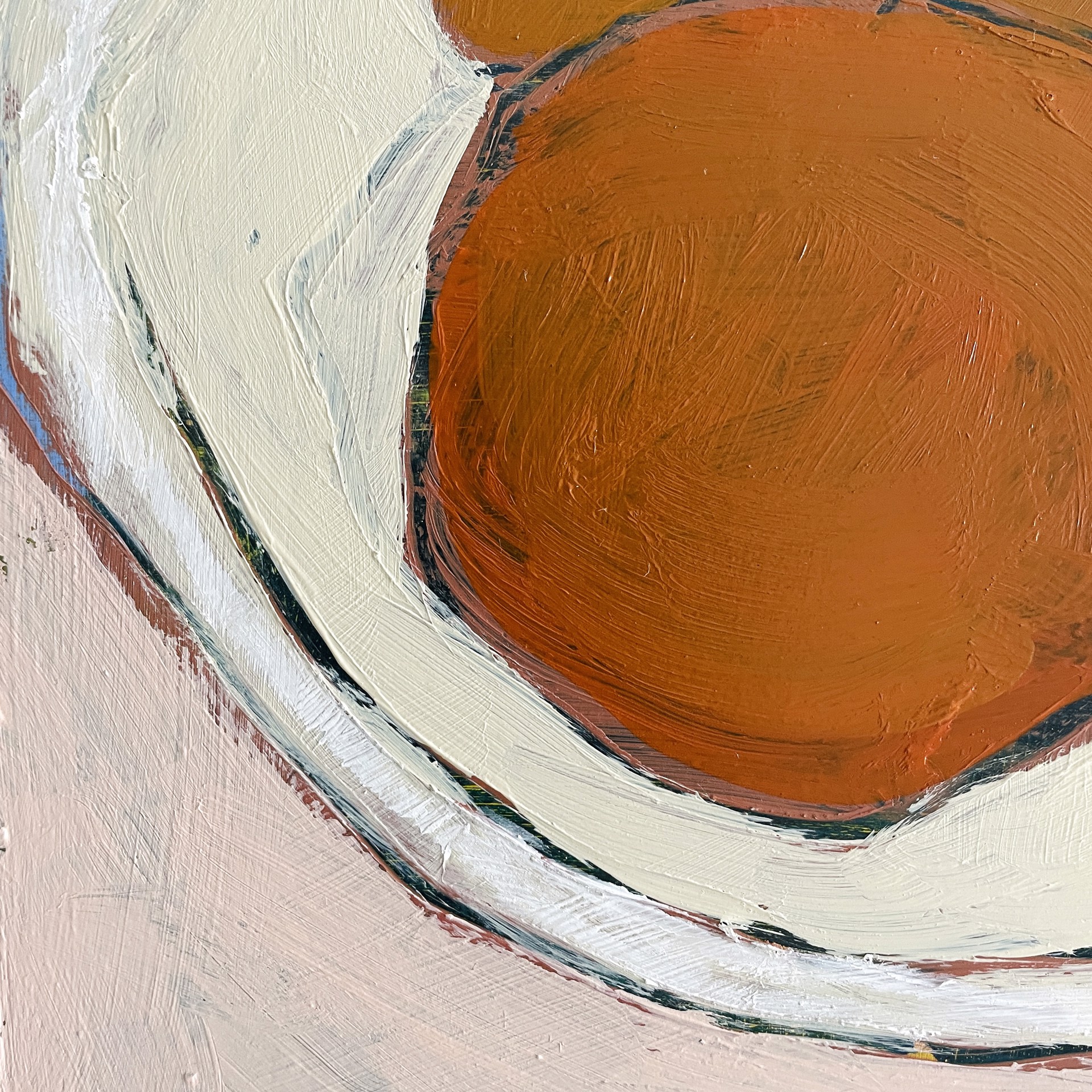 Five Oranges on White Plate by Rachael Van Dyke