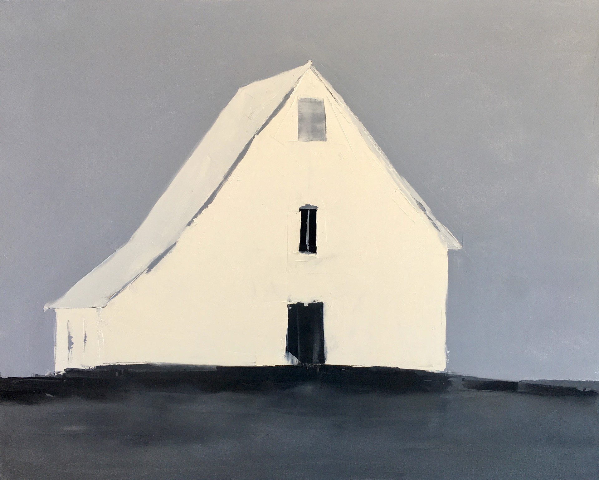 White Barn with Gray by Sandra Pratt