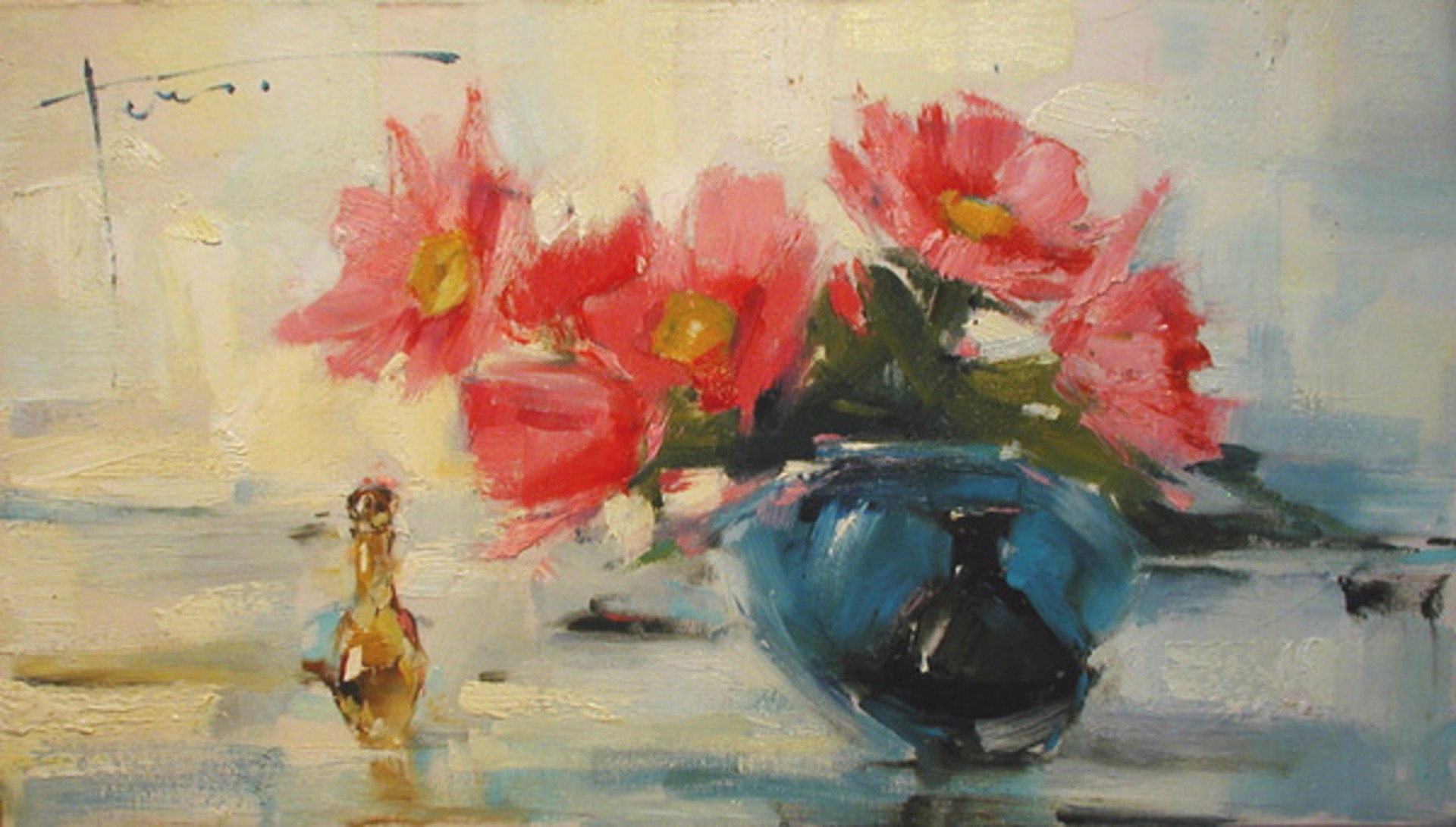 Pink Flowers with Vases by Yana Golubyatnikova