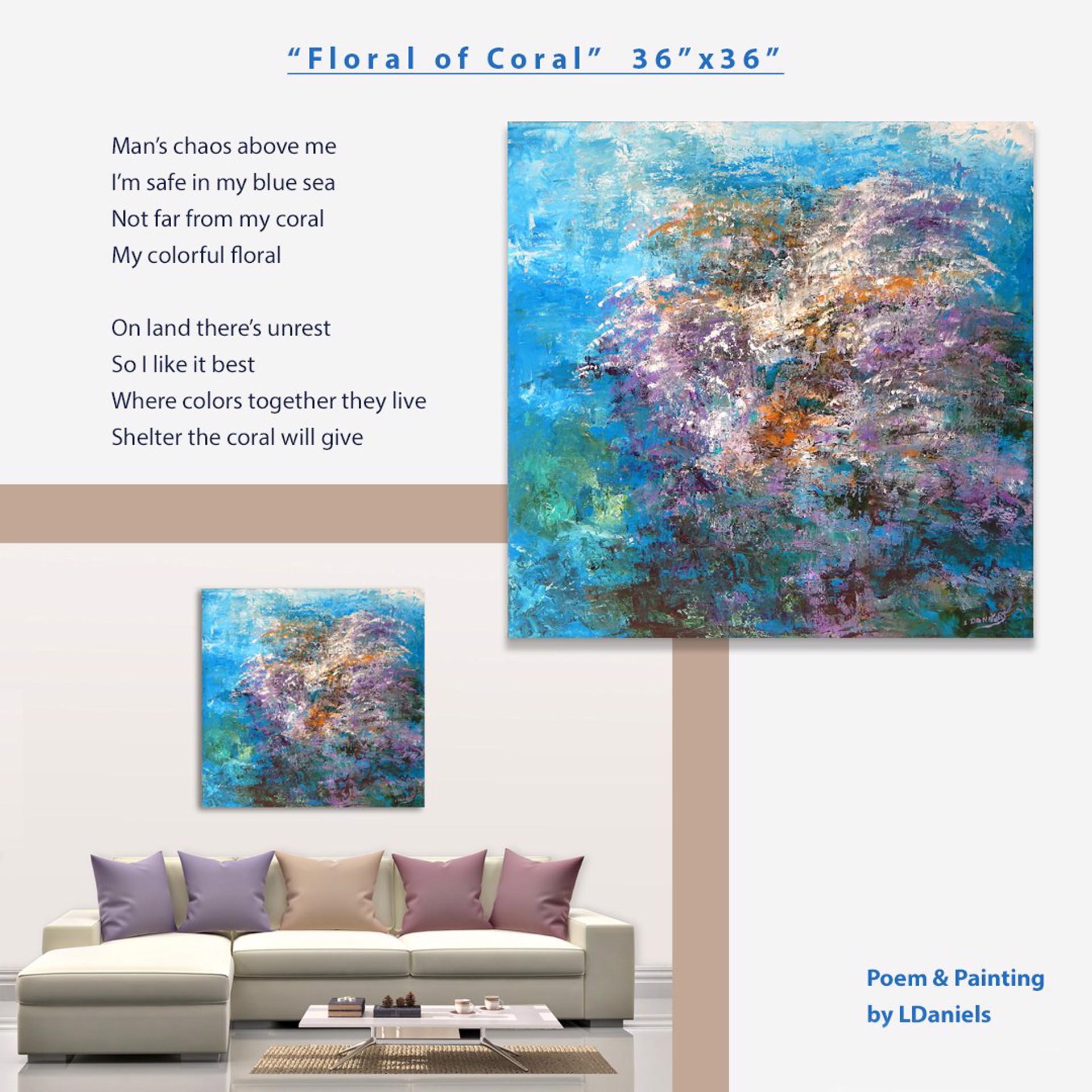 Floral of Coral by Lisa Daniels