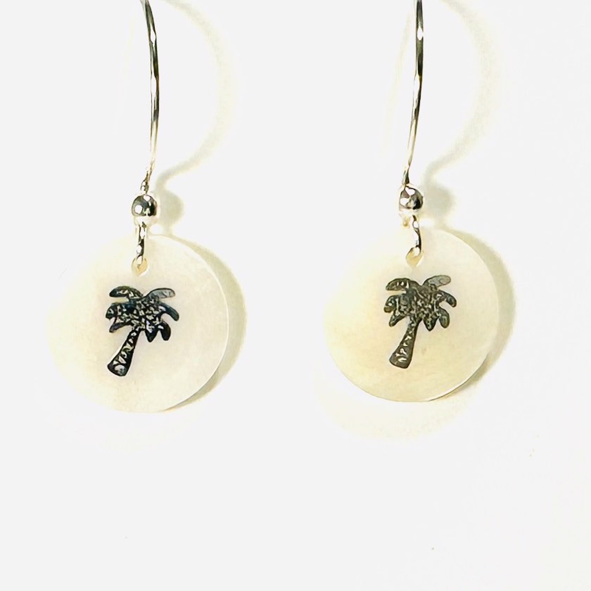 Mother of Pearl-Silver Palm Tree Earrings LR24-43 by Legare Riano