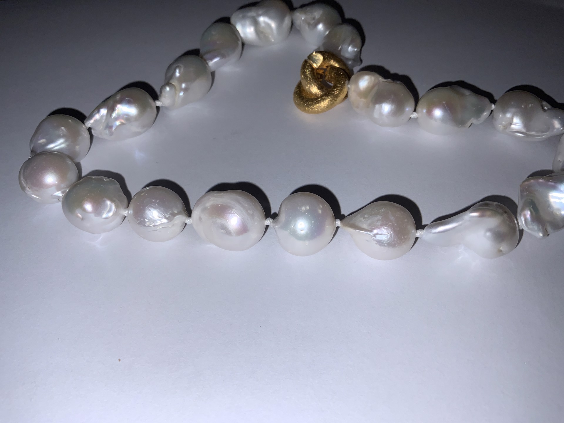 Ivory Baroque Pearls Golden Clasp by Bittersweet Designs