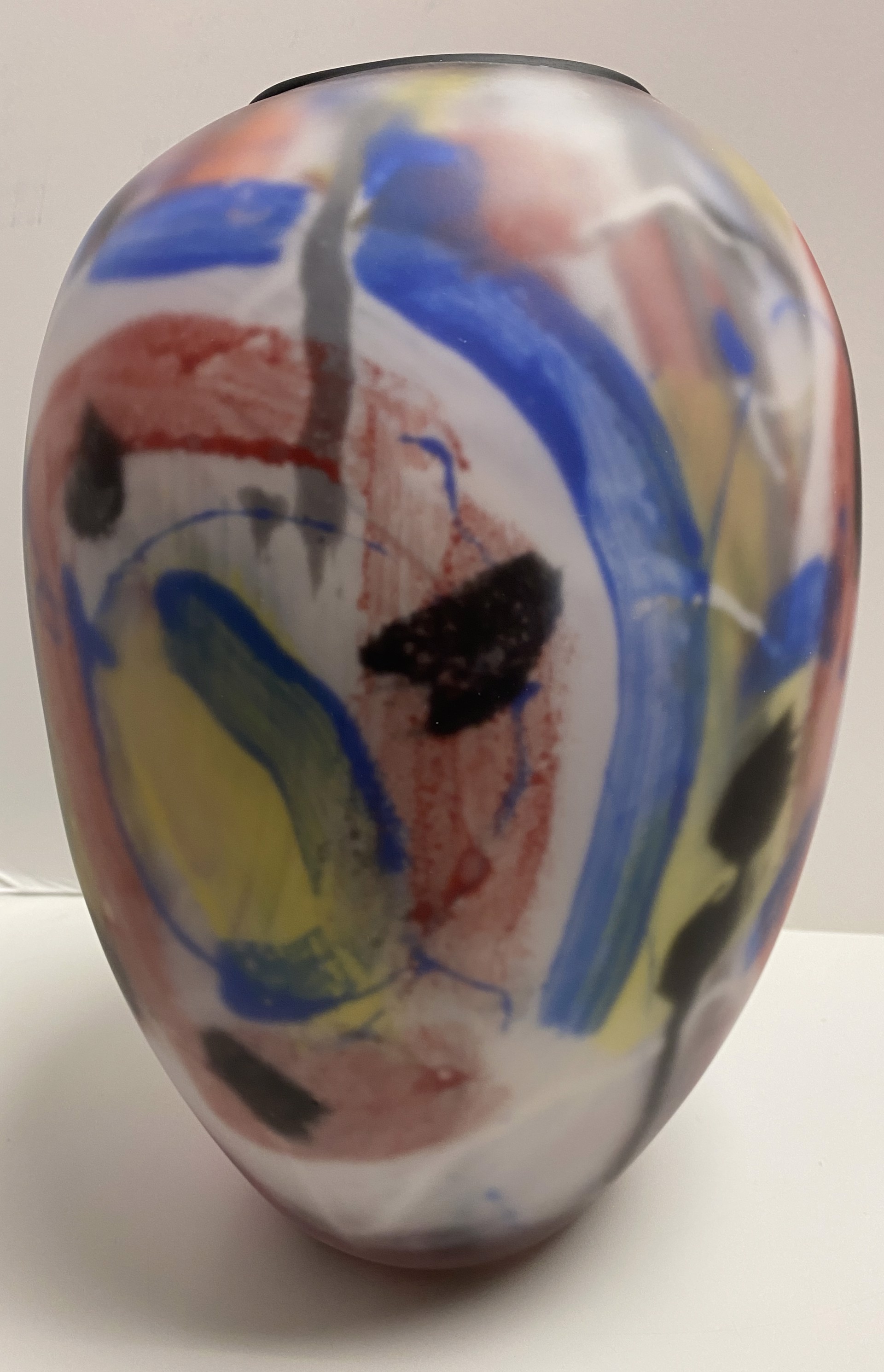 Painted Pot Olive shape by Rene Culler