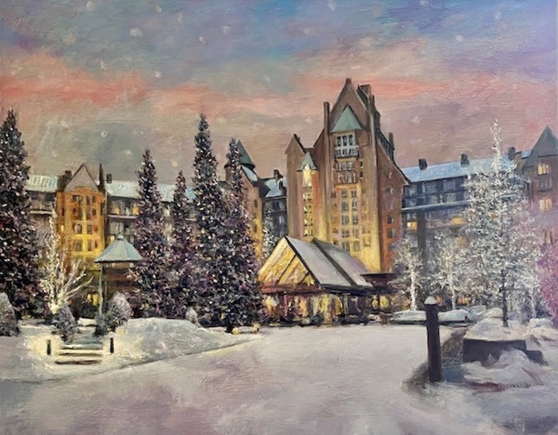 Chateau Whistler Evening by Rino Friio
