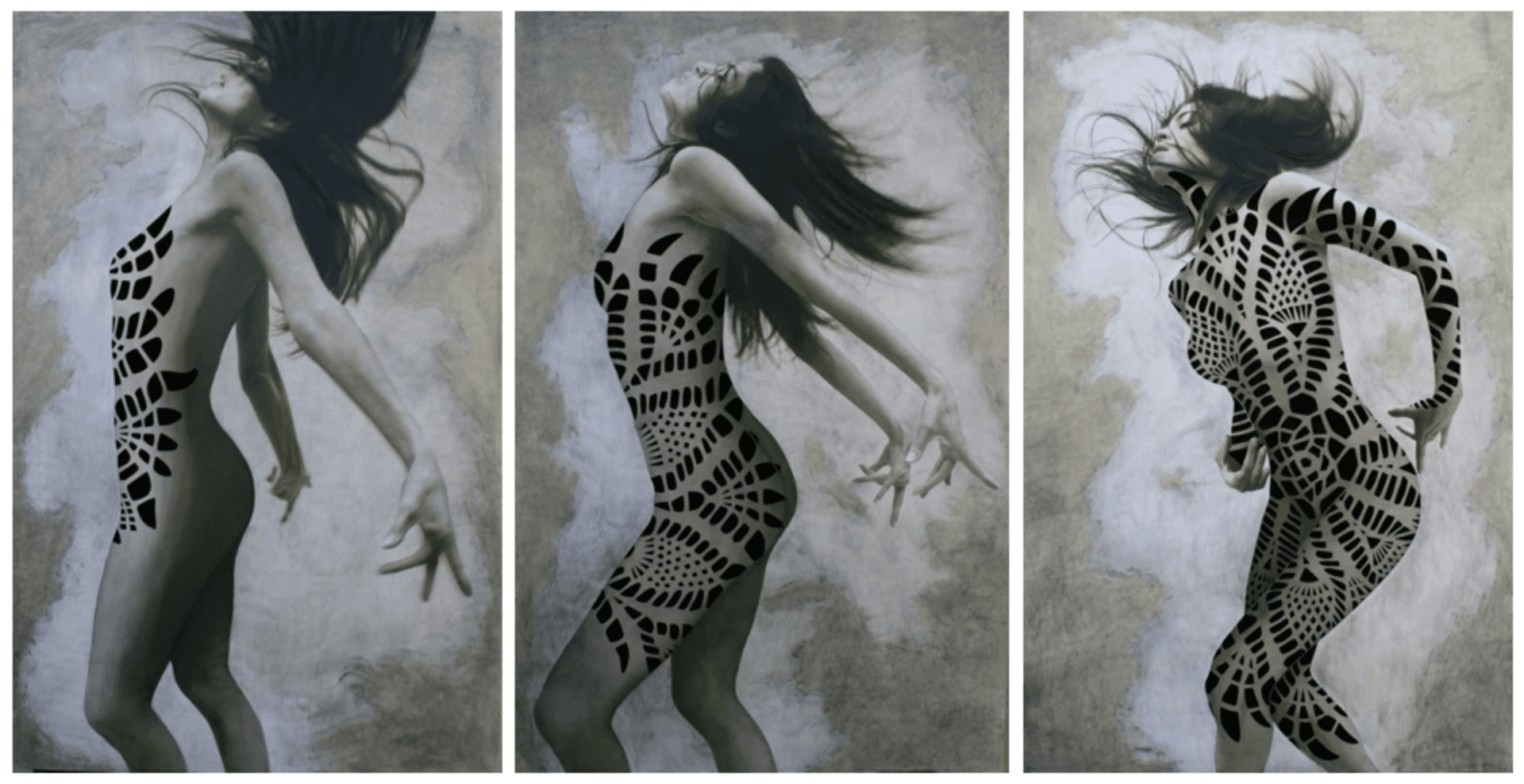 Paula Triptych - Laced Series by Melissa Meier